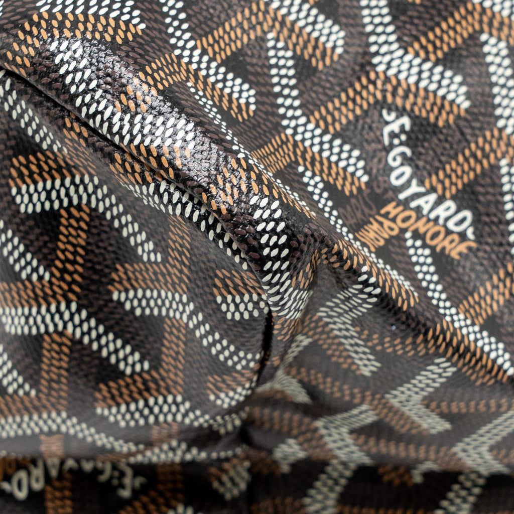GOYARD SAINT LOUIS PM TOTE GOYARDINE CANVAS/CALFSKIN BLACK SHW