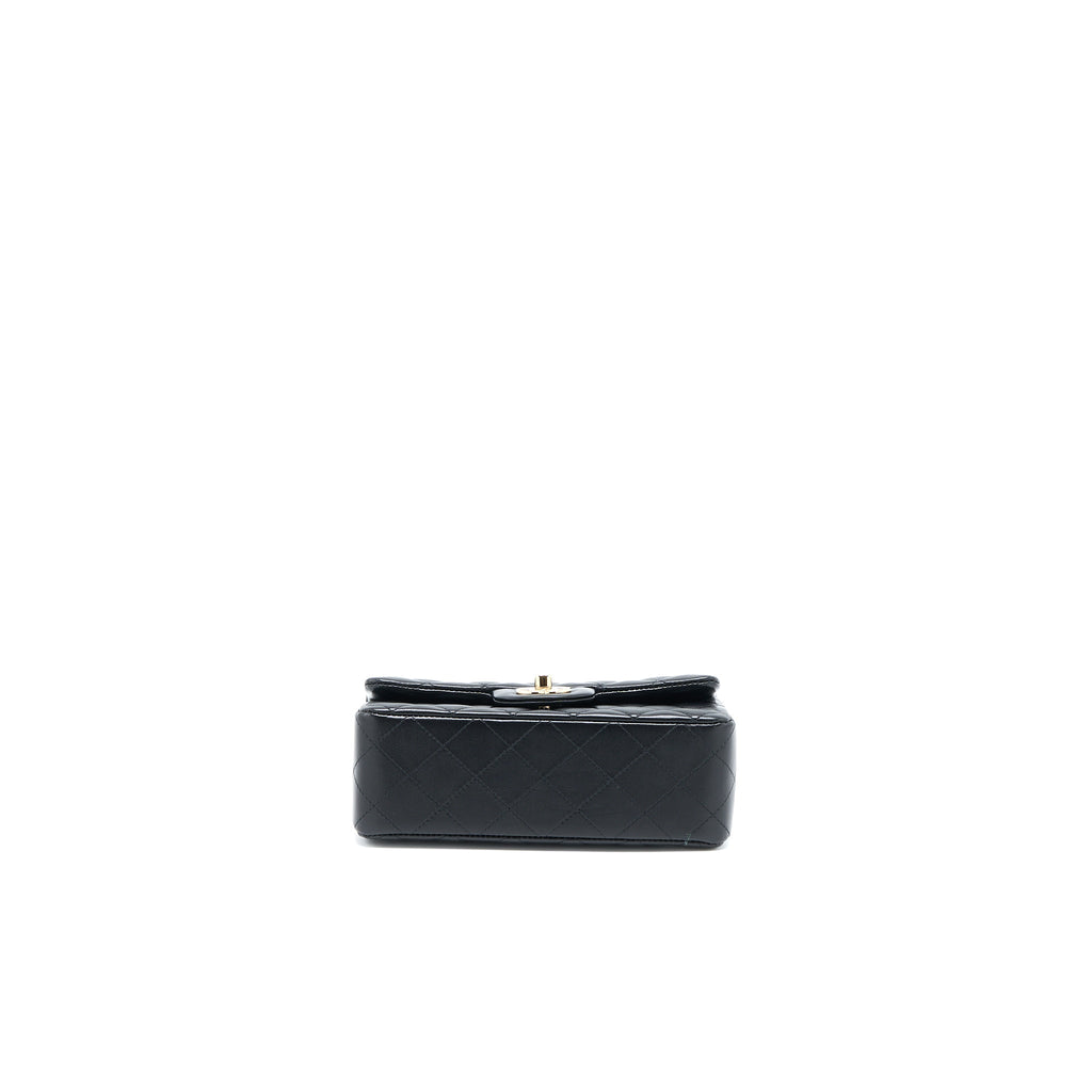CHANEL CLASSIC MINI RECTANGULAR FLAP BAG LAMBSKIN BLACK LGHW (MICROCHIP)