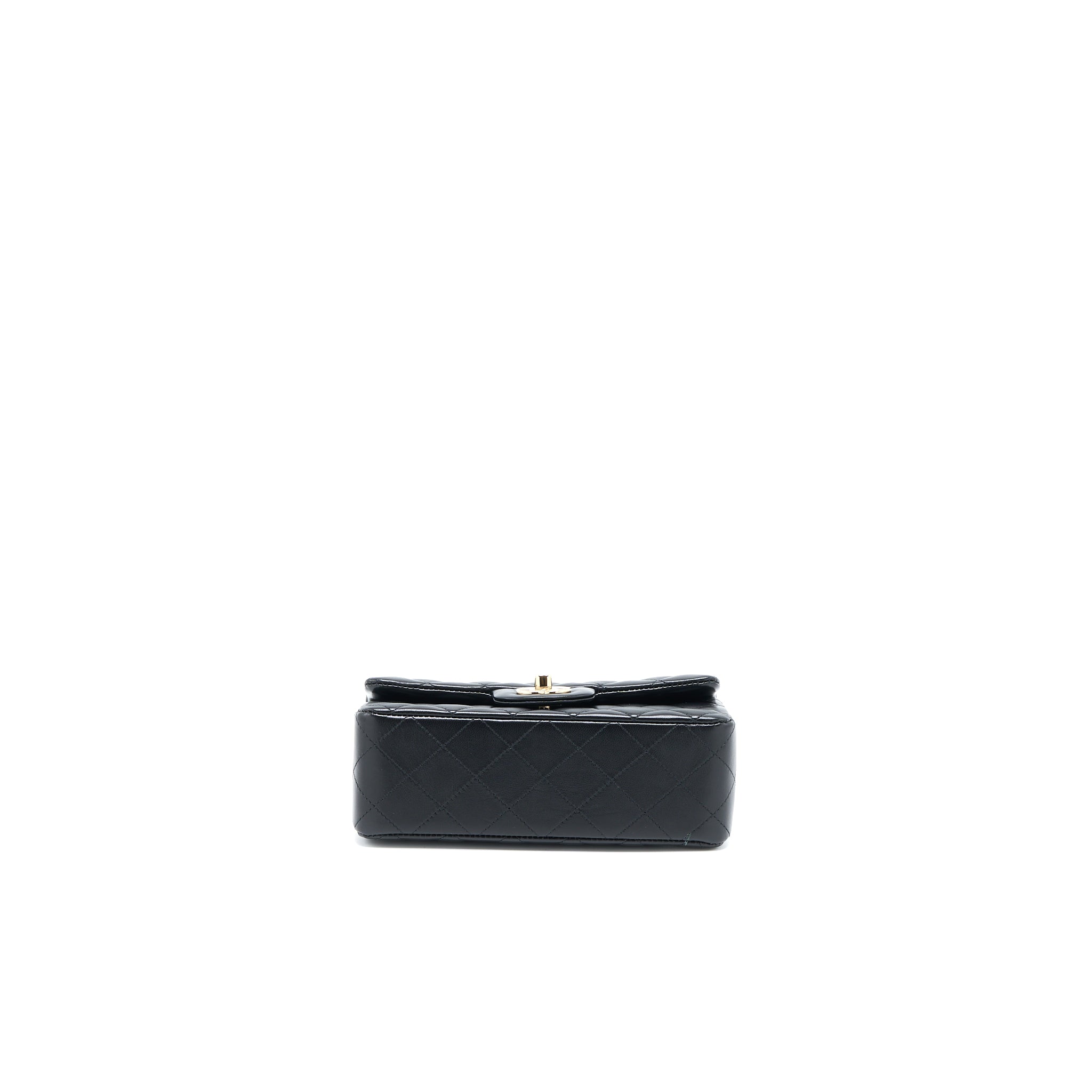 CHANEL CLASSIC MINI RECTANGULAR FLAP BAG LAMBSKIN BLACK LGHW (MICROCHIP)
