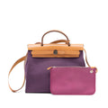 HERMES HERBAG ZIP 31 BAG CANVAS/HUNTER CASSIS PURPLE SHW