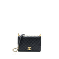 CHANEL 20C PEARL FLAP BAG GOATSKIN BLACK GHW