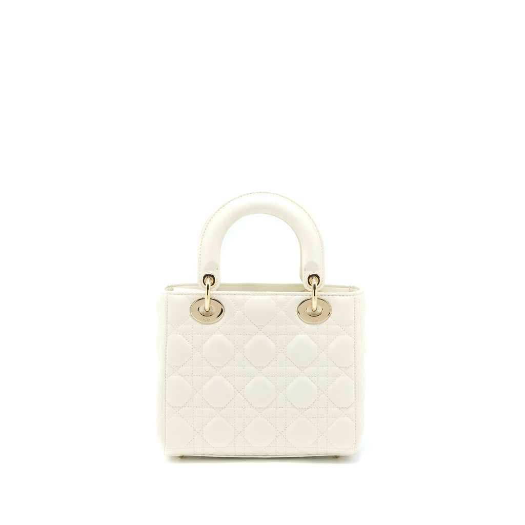 DIOR SMALL LADY DIOR MY ABCDIOR BAG LAMBSKIN WHITE LGHW