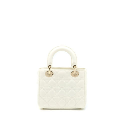 DIOR SMALL LADY DIOR MY ABCDIOR BAG LAMBSKIN WHITE LGHW