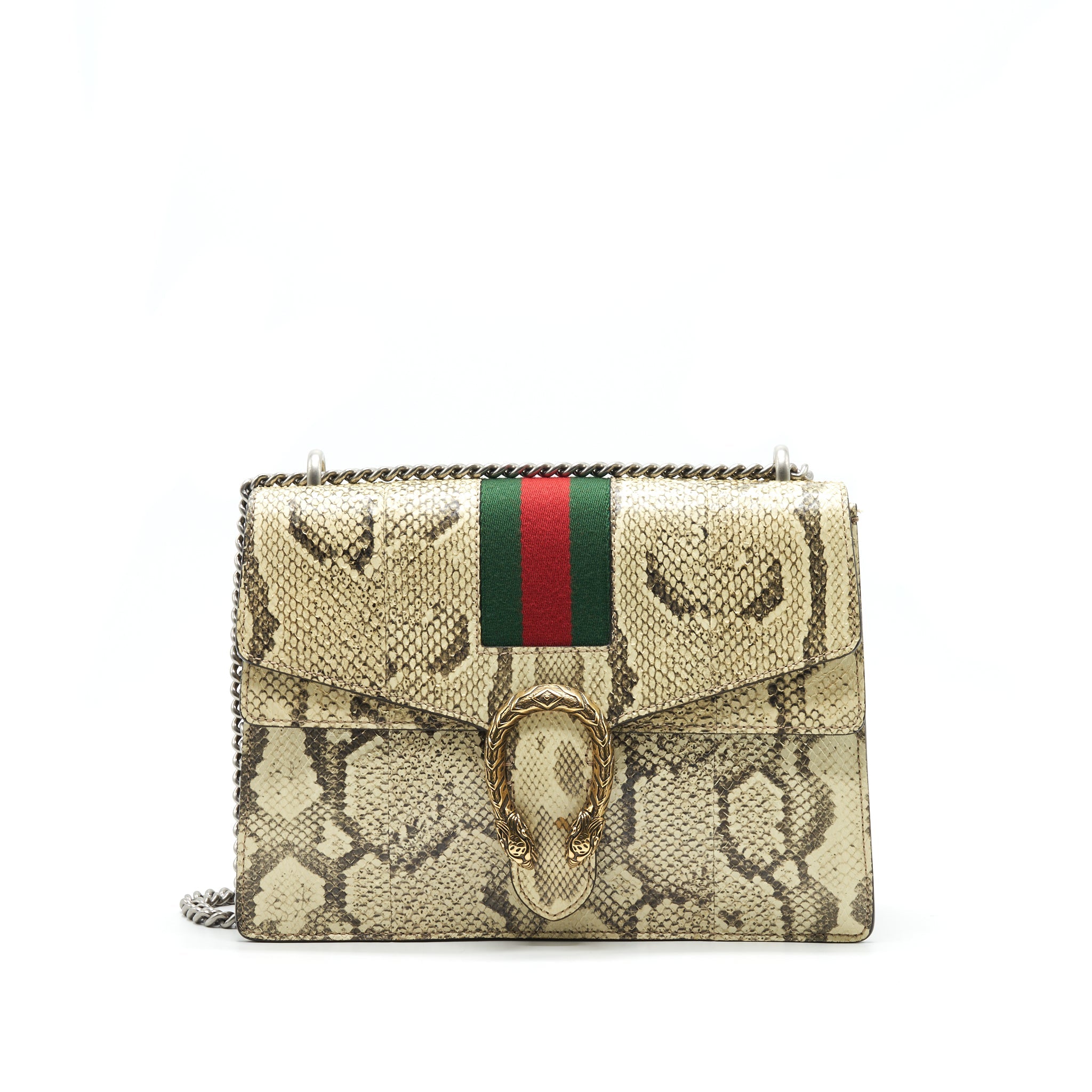 GUCCI DIONYSUS PYTHON MEDIUM SHOULDER BAG IN BEIGE – Ateléra