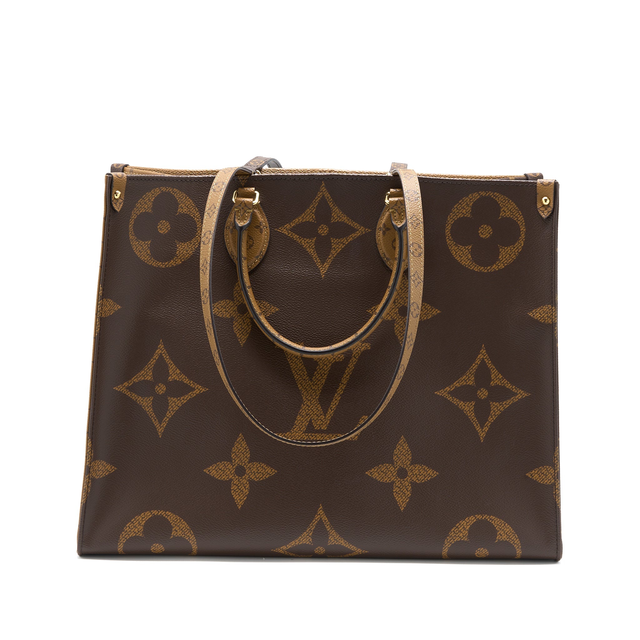 LOUIS VUITTON ON THE GO GM MONOGRAM REVERSE CANVAS GHW