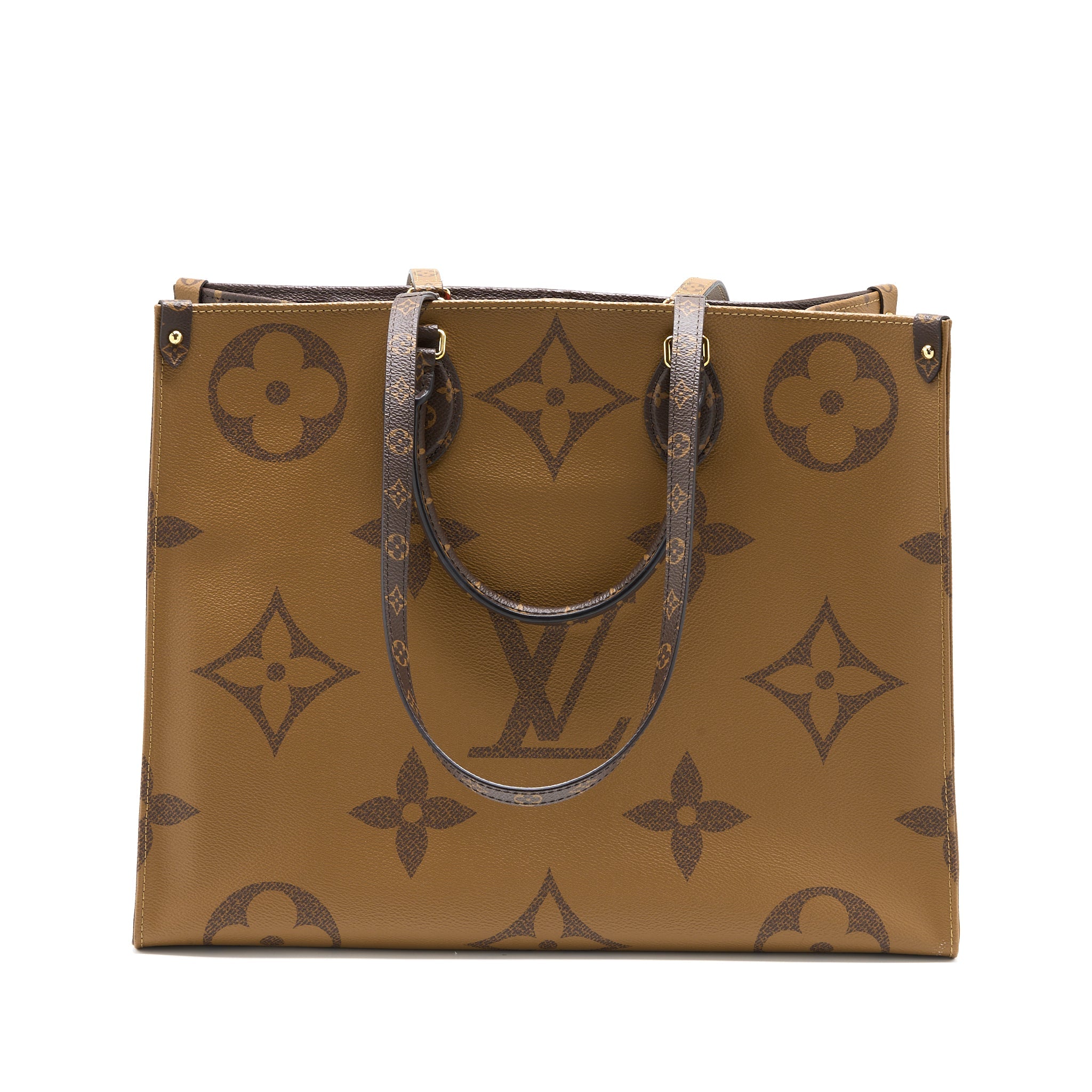 LOUIS VUITTON ON THE GO GM MONOGRAM REVERSE CANVAS GHW