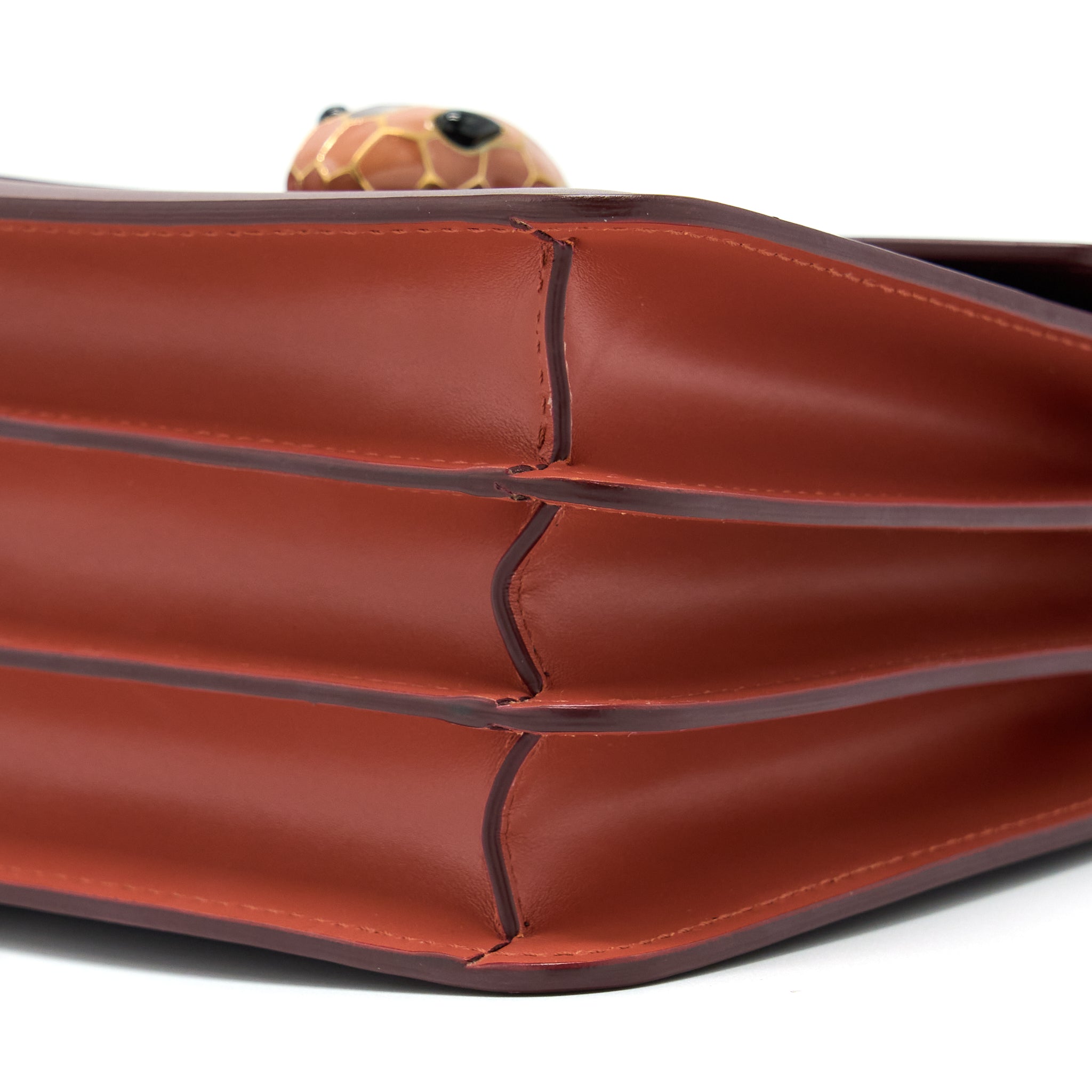 BVLGARI SERPENTI FOREVER TOP HANDLE BAG CALFSKIN RED