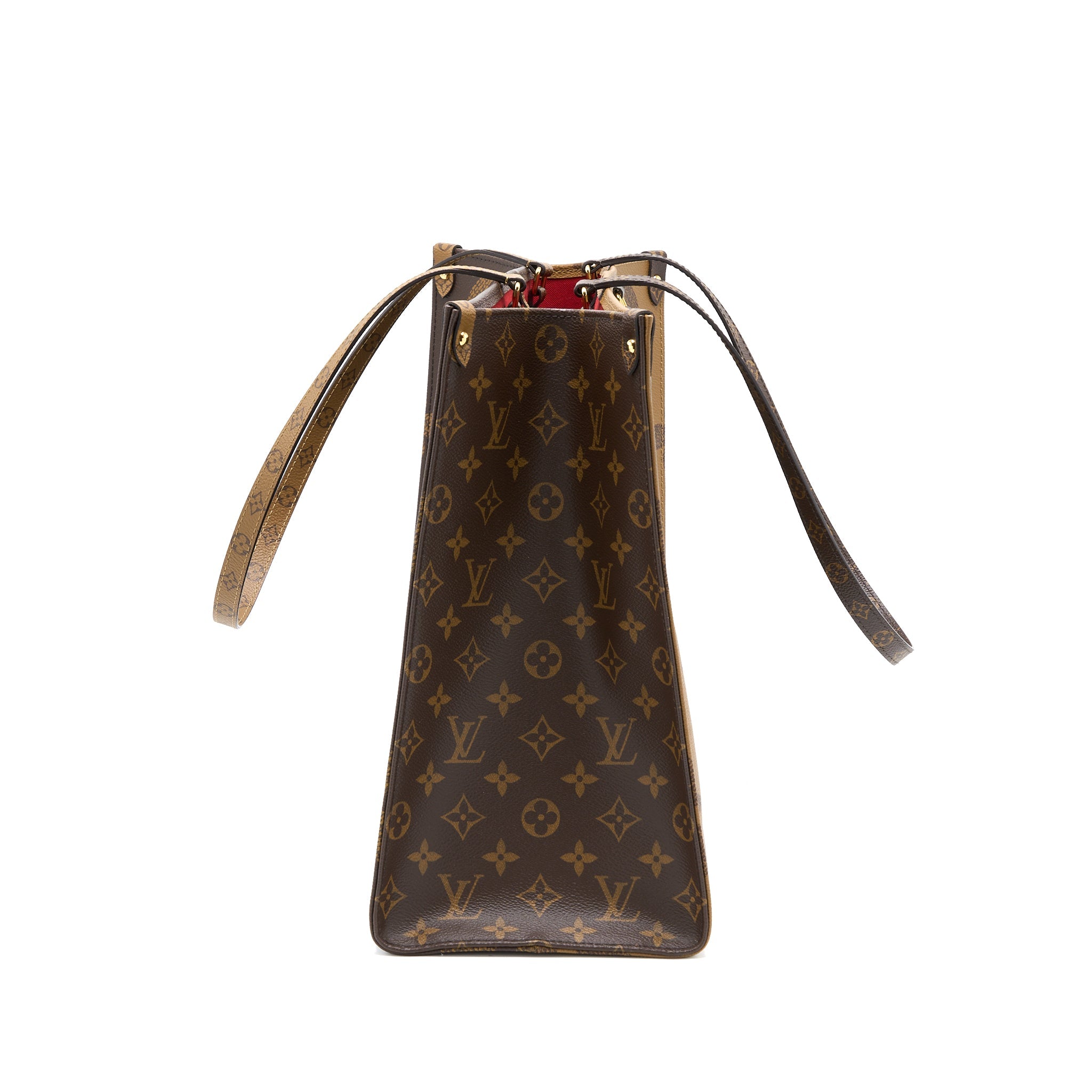 LOUIS VUITTON ON THE GO GM MONOGRAM REVERSE CANVAS GHW