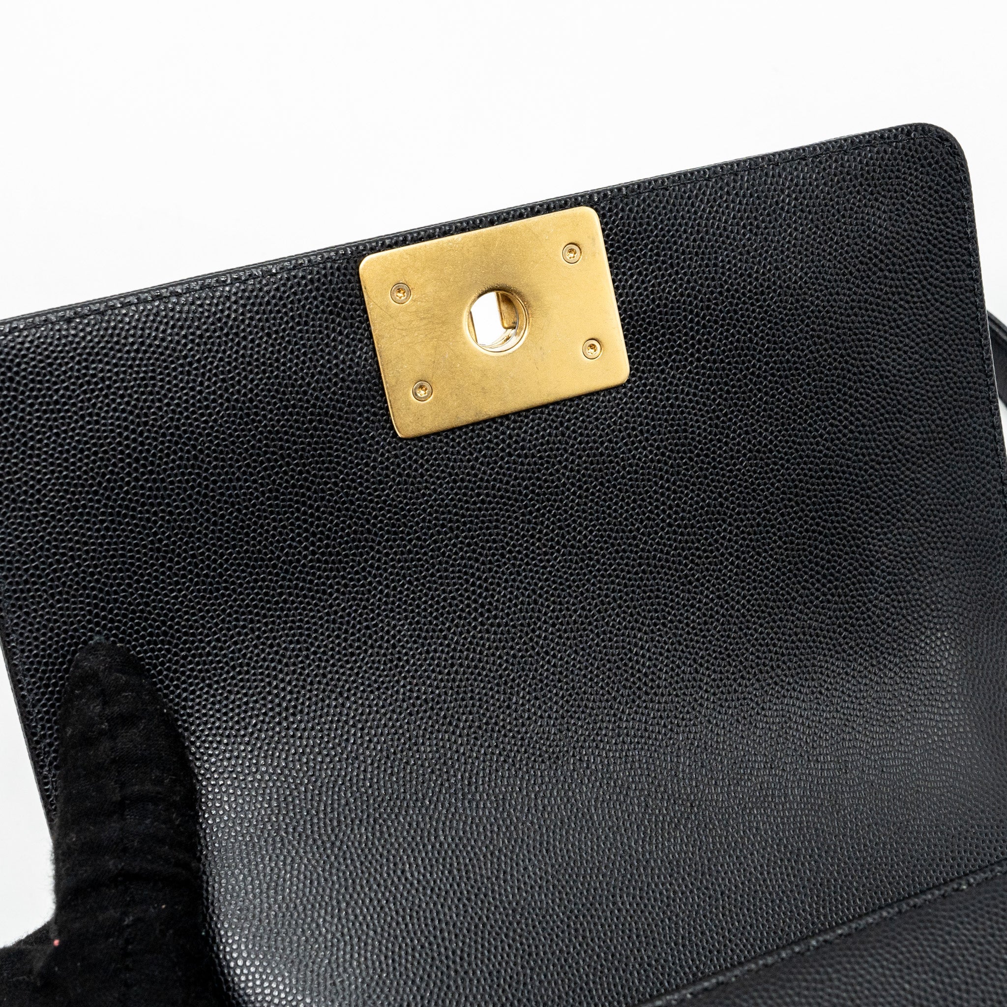 CHANEL SMALL BOY BAG CAVIAR BLACK GHW (MICROCHIP)