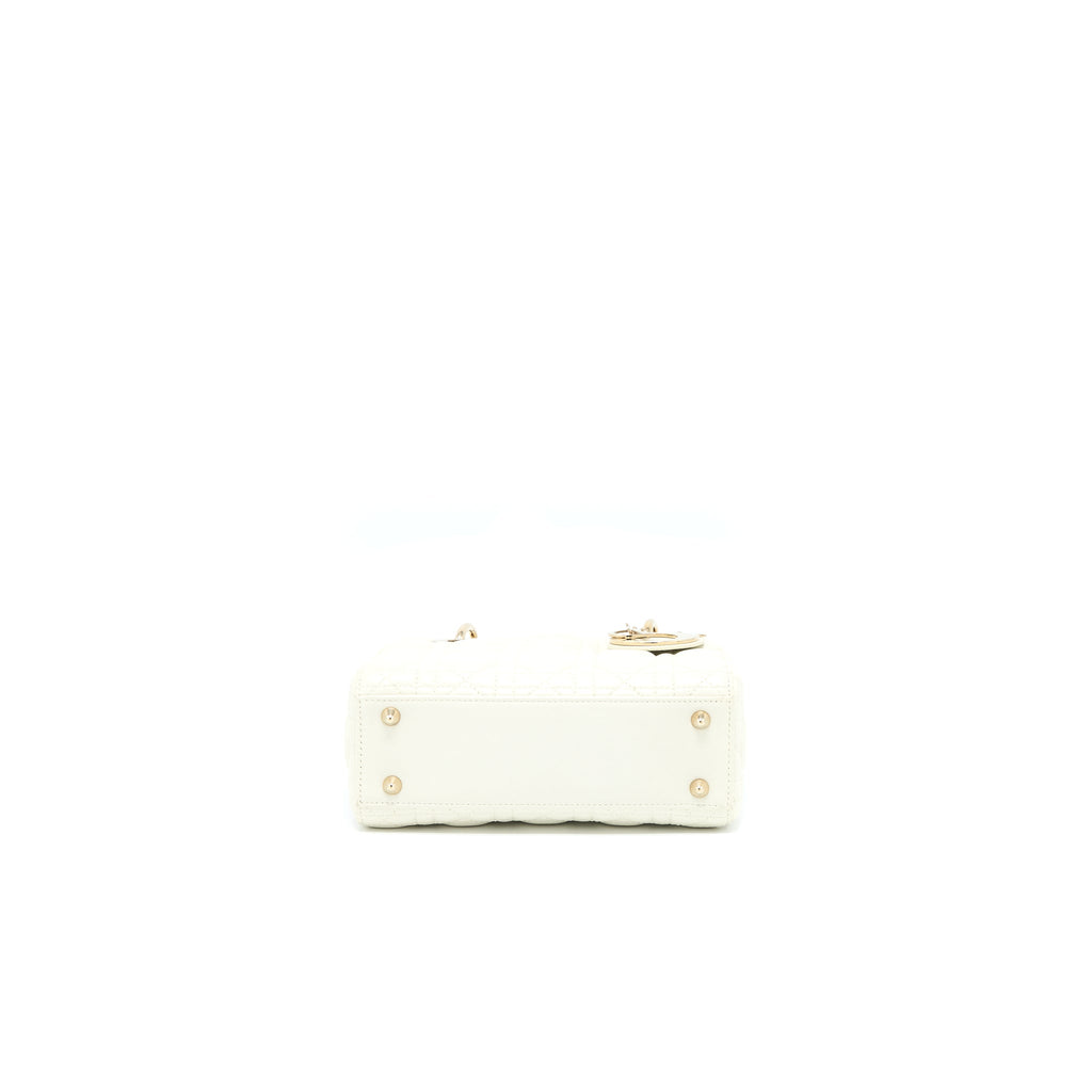 DIOR SMALL LADY DIOR MY ABCDIOR BAG LAMBSKIN WHITE LGHW