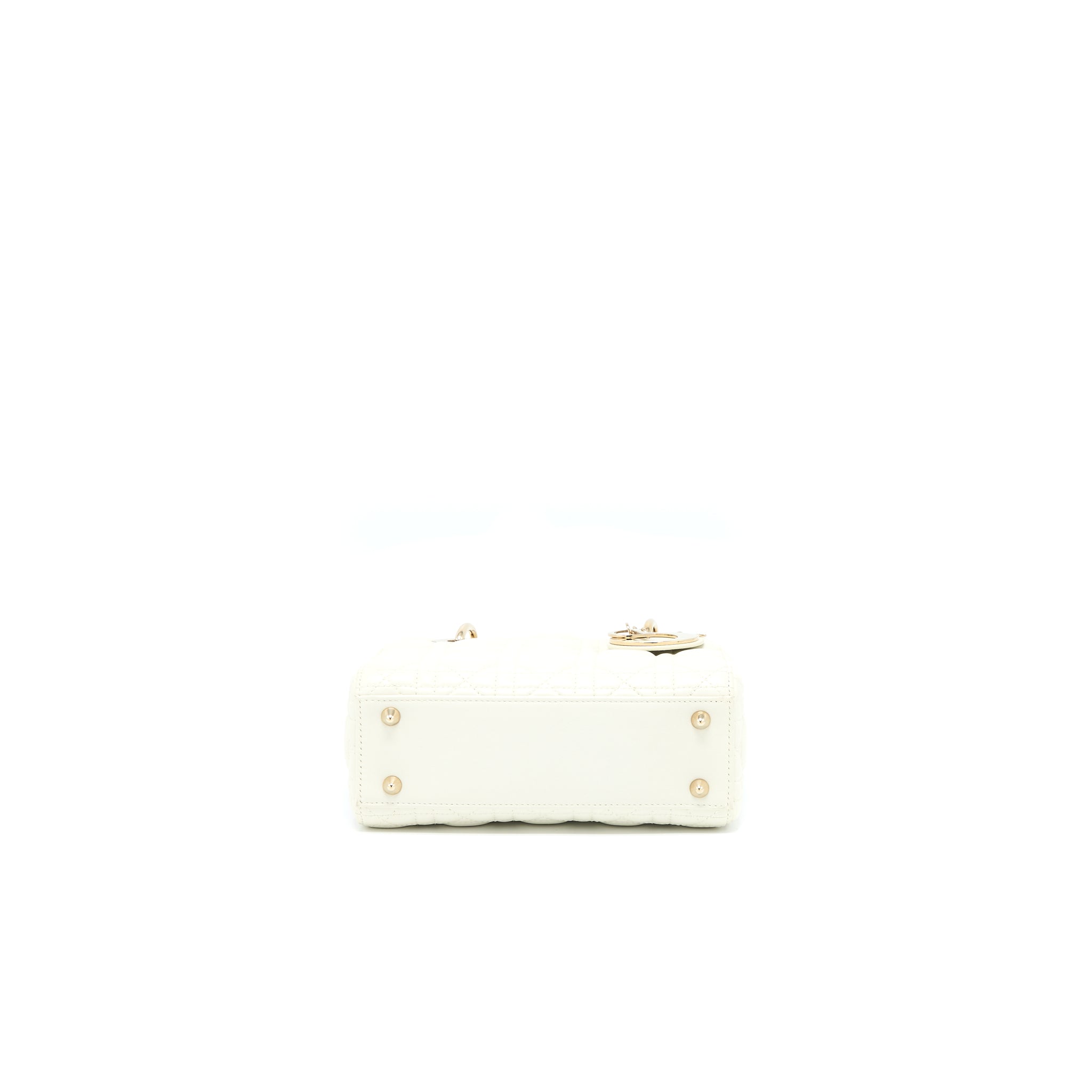 DIOR SMALL LADY DIOR MY ABCDIOR BAG LAMBSKIN WHITE LGHW