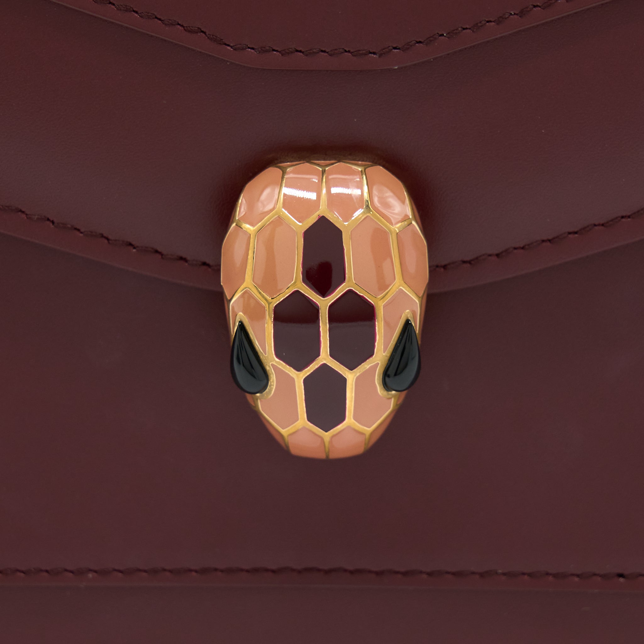 BVLGARI SERPENTI FOREVER TOP HANDLE BAG CALFSKIN RED