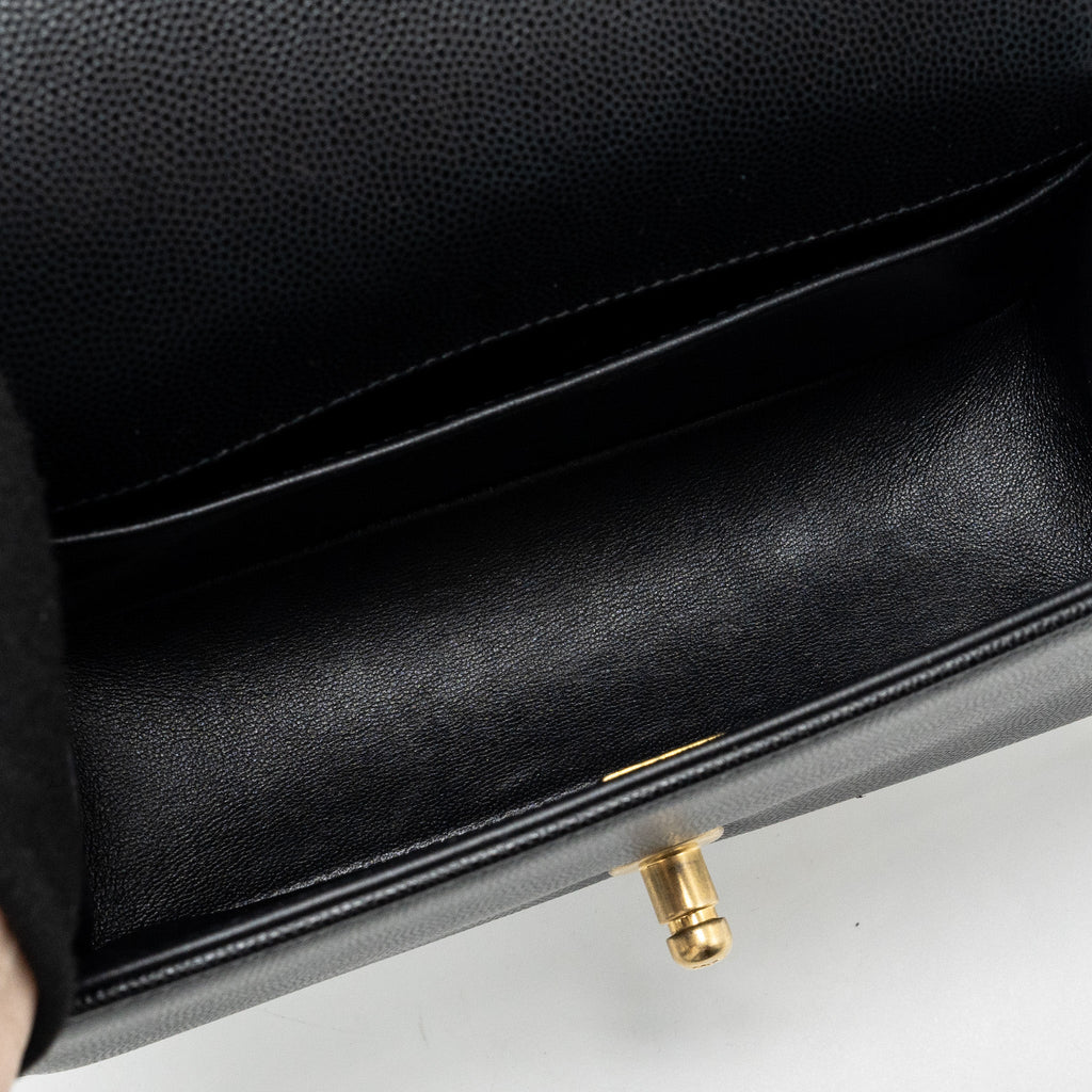 CHANEL SMALL BOY BAG CAVIAR BLACK GHW (MICROCHIP)