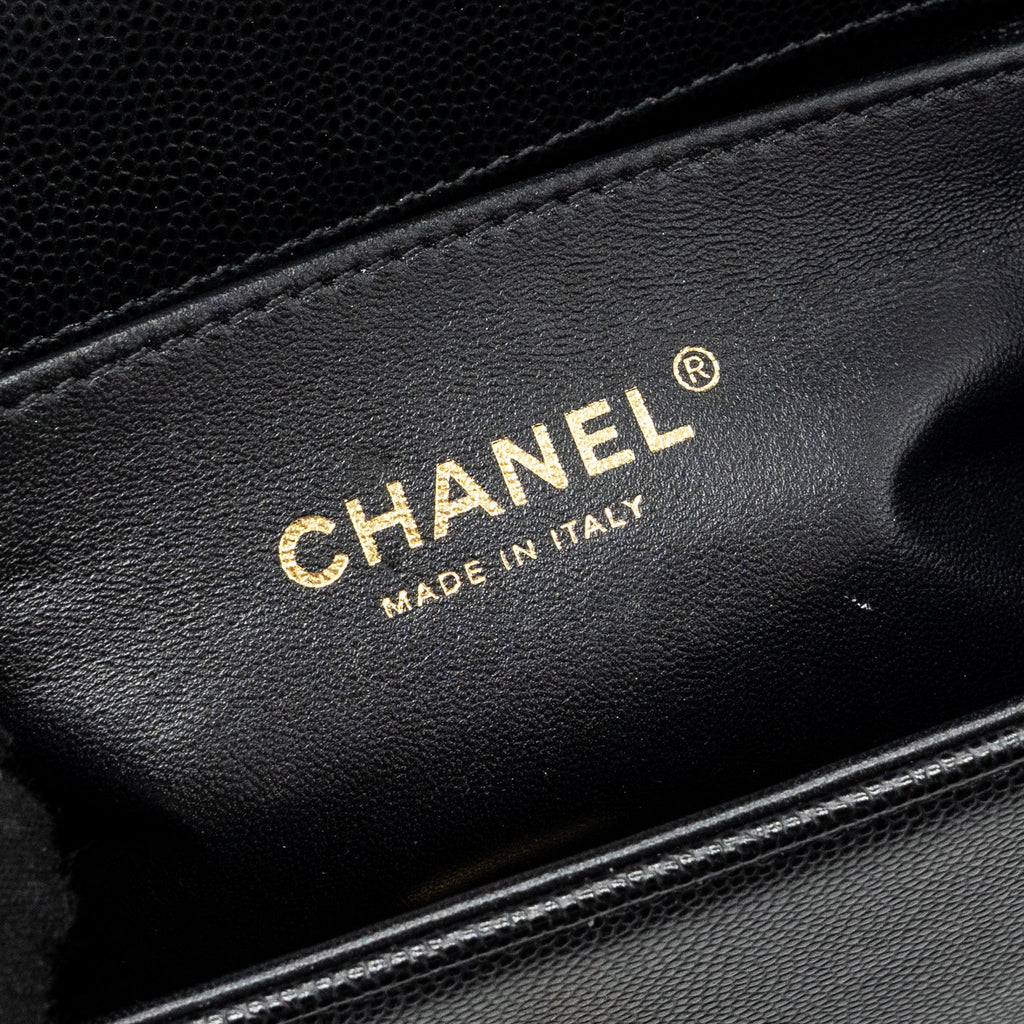 CHANEL SMALL BOY BAG CAVIAR BLACK GHW (MICROCHIP)