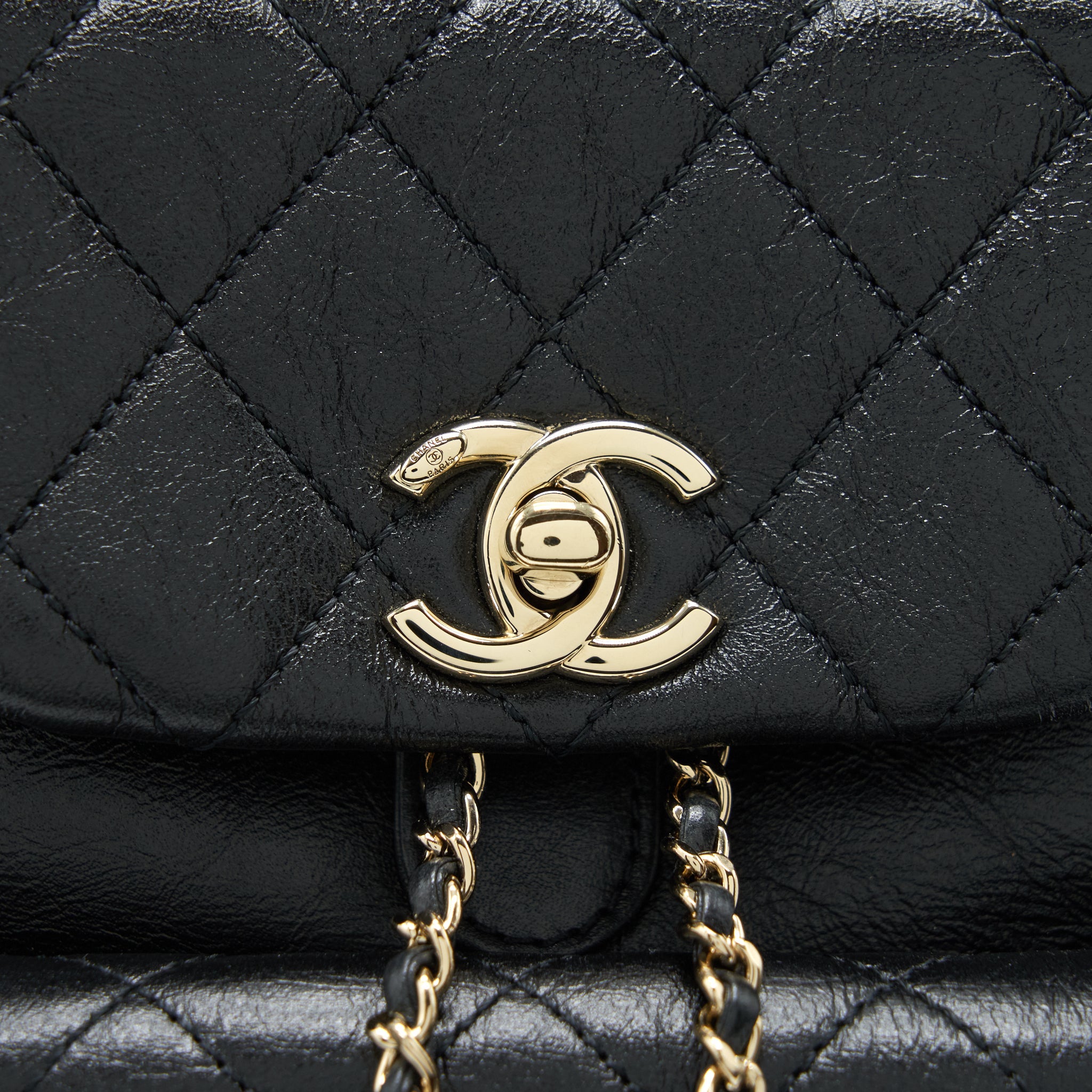 CHANEL 22C MINI DUMA BACKPACK CALFSKIN BLACK LGHW (MICROCHIP)