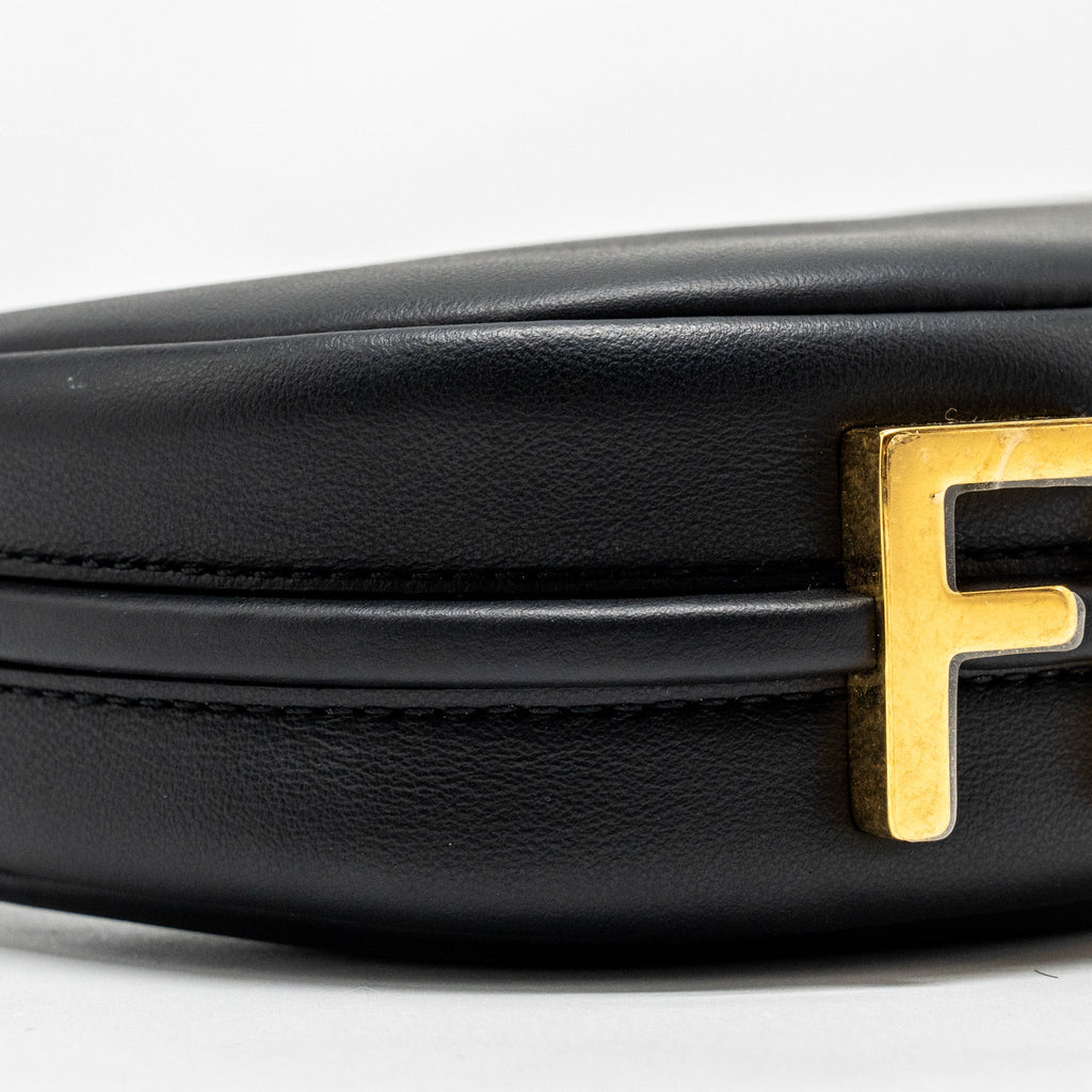 FENDI NANO FENDIGRAPHY LEATHER CHARM CALFSKIN BLACK GHW