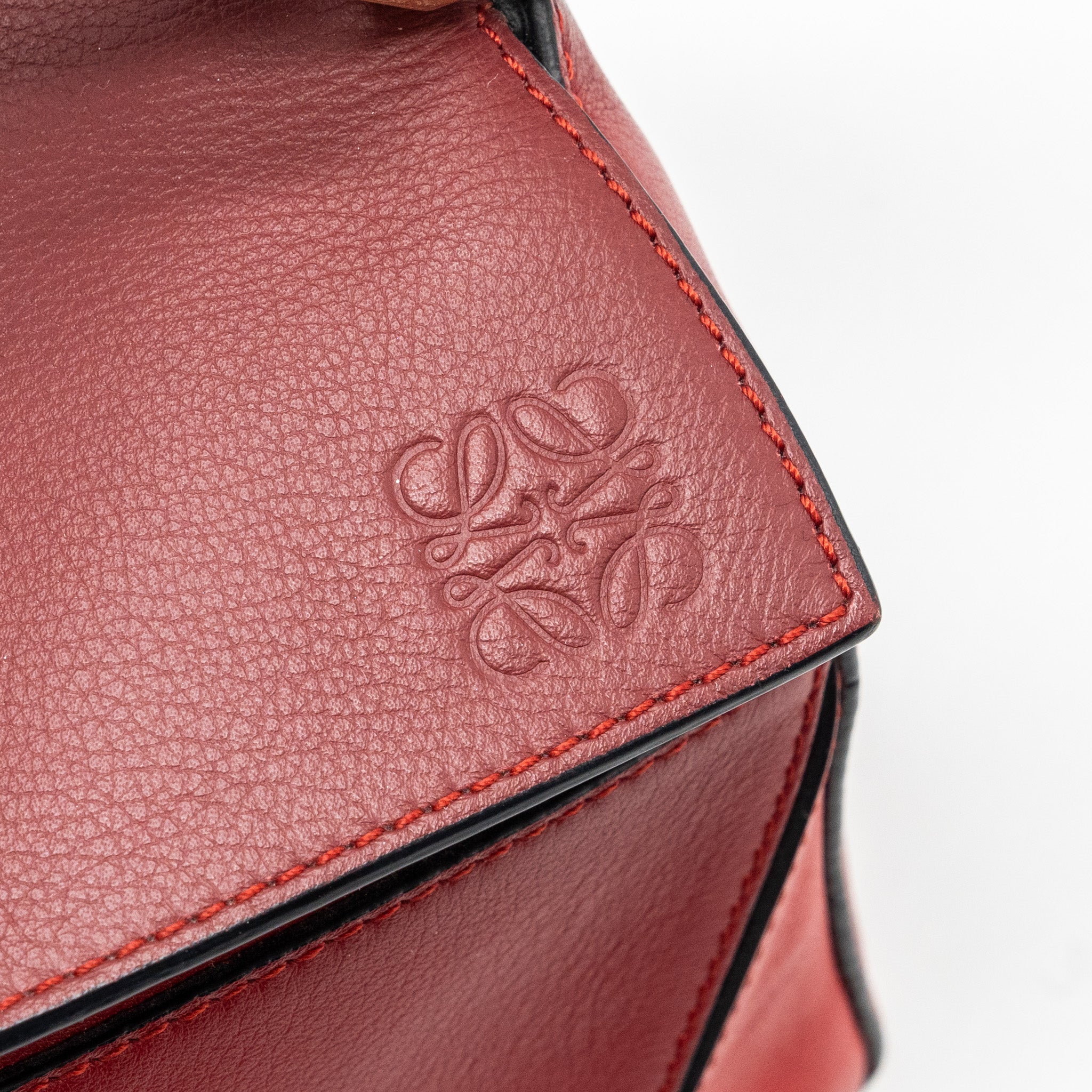 LOEWE SMALL PUZZLE BAG CALFSKIN RED GHW