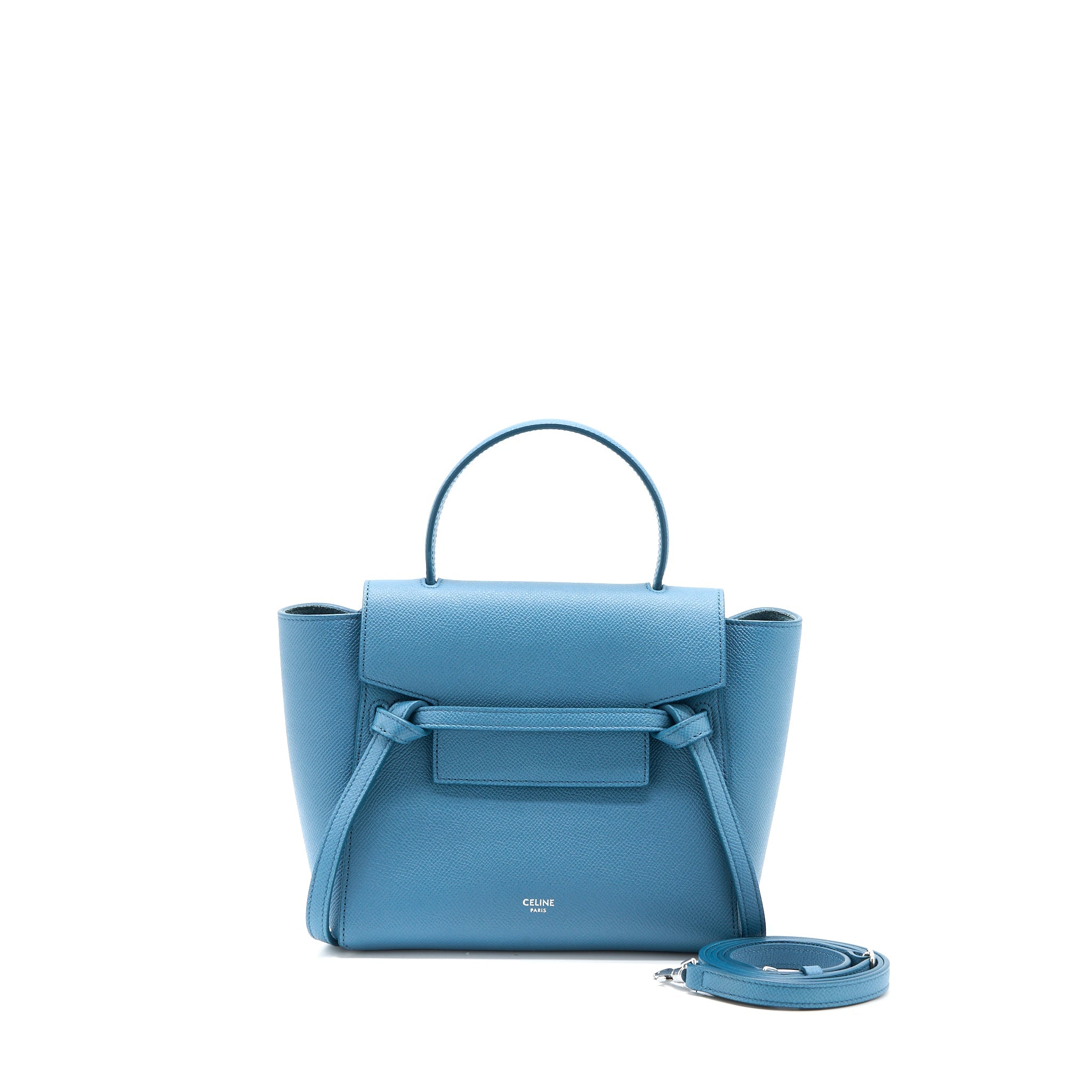 CELINE NANO BELT BAG GRAINED CALFSKIN BLUE SHW
