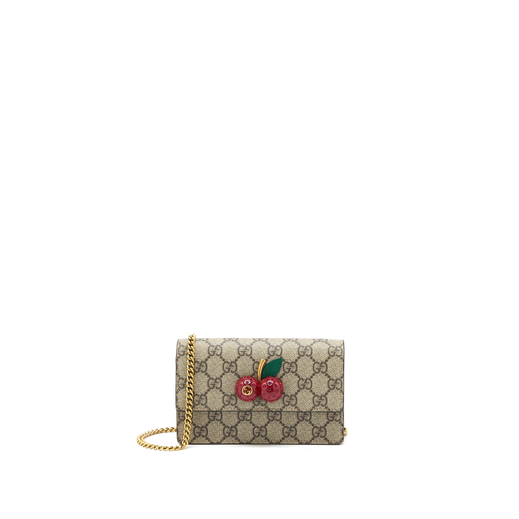 GUCCI SUPREME MINI BAG CHERRIES GG SUPREME CANVAS GHW