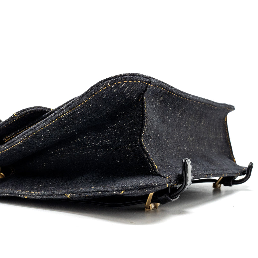 CHANEL 23S FLAP BACKPACK DENIM DARK BLUE WITH BRUSHED GHW (MICROCHIP)
