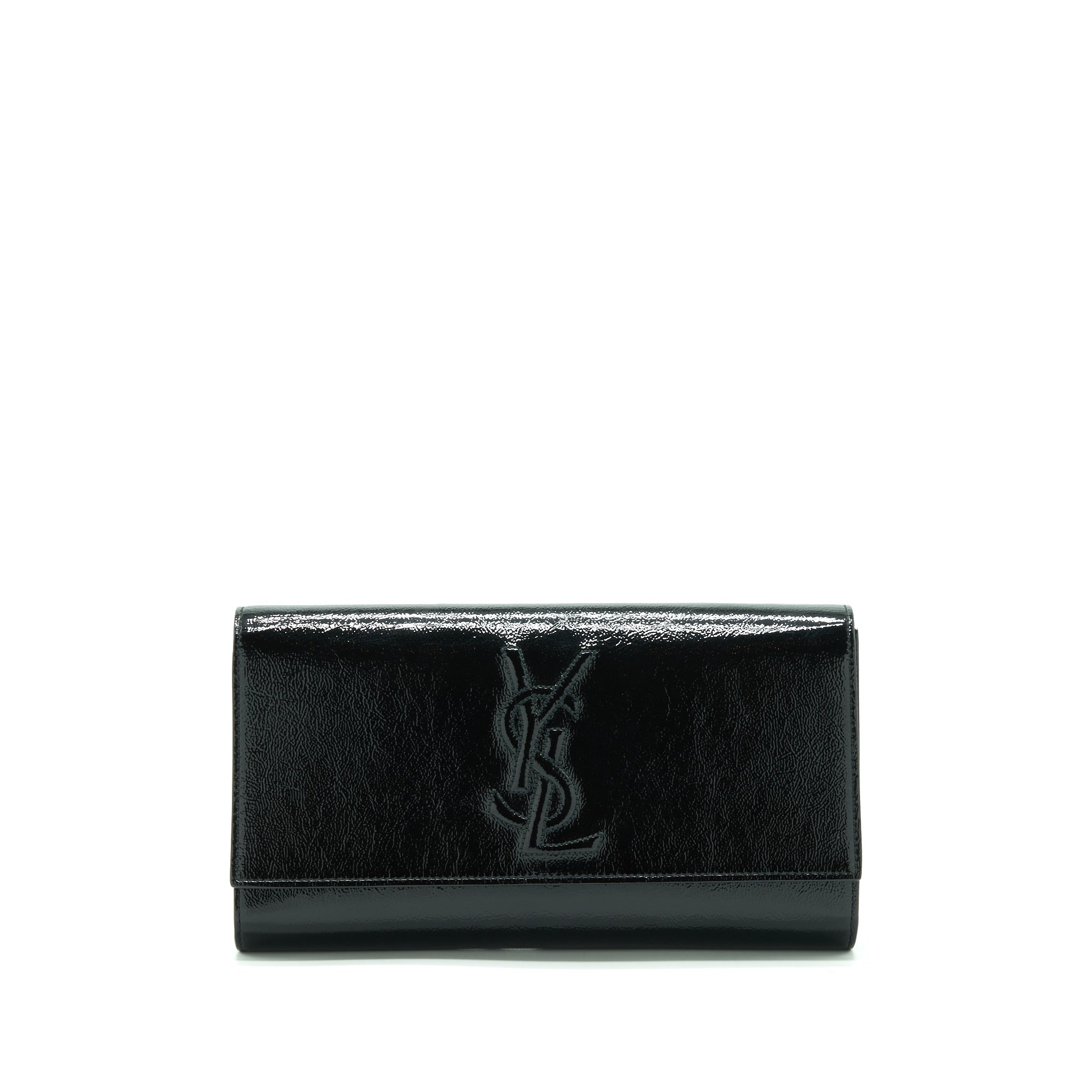 SAINT LAURENT / YSL CLUTCH PATENT BLACK