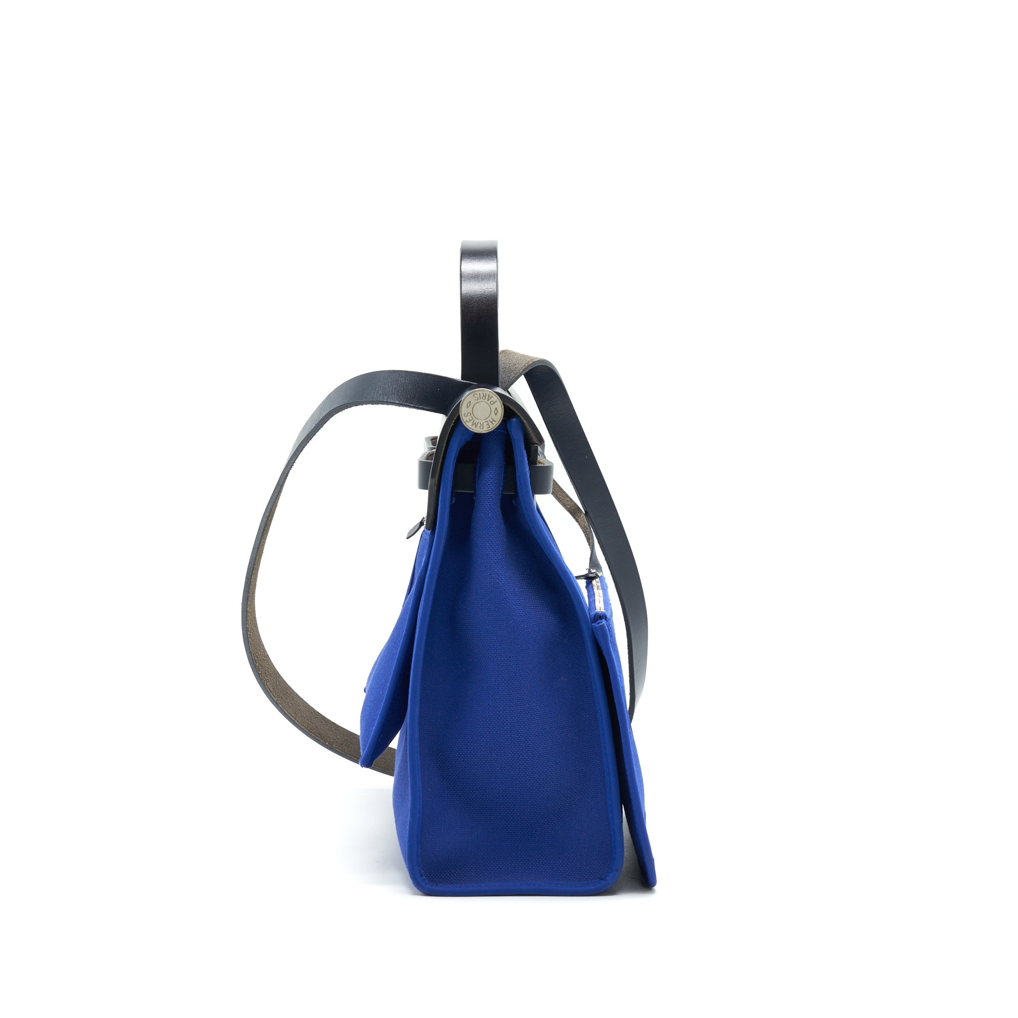 HERMES HERBAG ZIP 31 BAG BLUE ELECTRIQUE / BLACK SHW