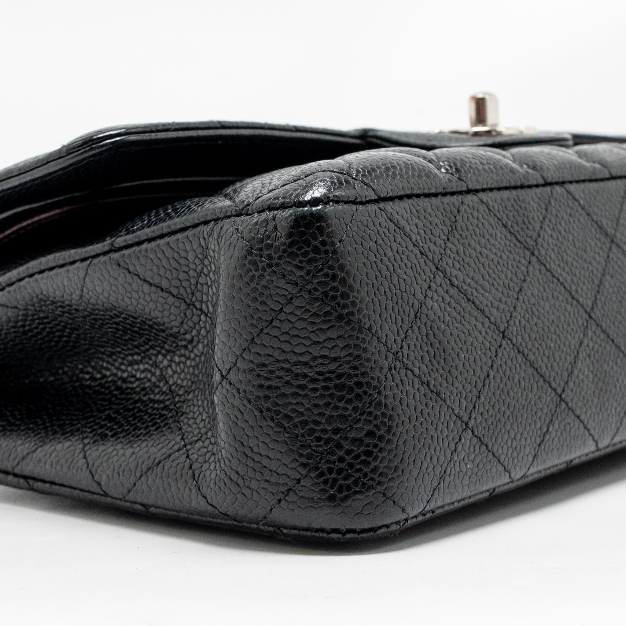 CHANEL MEDIUM CLASSIC DOUBLE FLAP BAG CAVIAR BLACK SHW