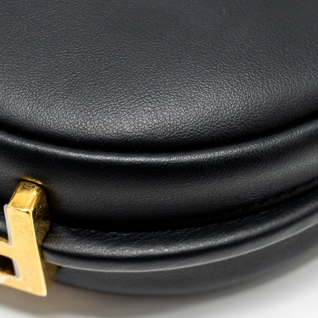 FENDI NANO FENDIGRAPHY LEATHER CHARM CALFSKIN BLACK GHW