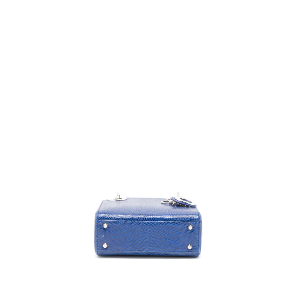 DIOR MINI LADY DIOR LIZARD BLUE CRYSTAL SHW