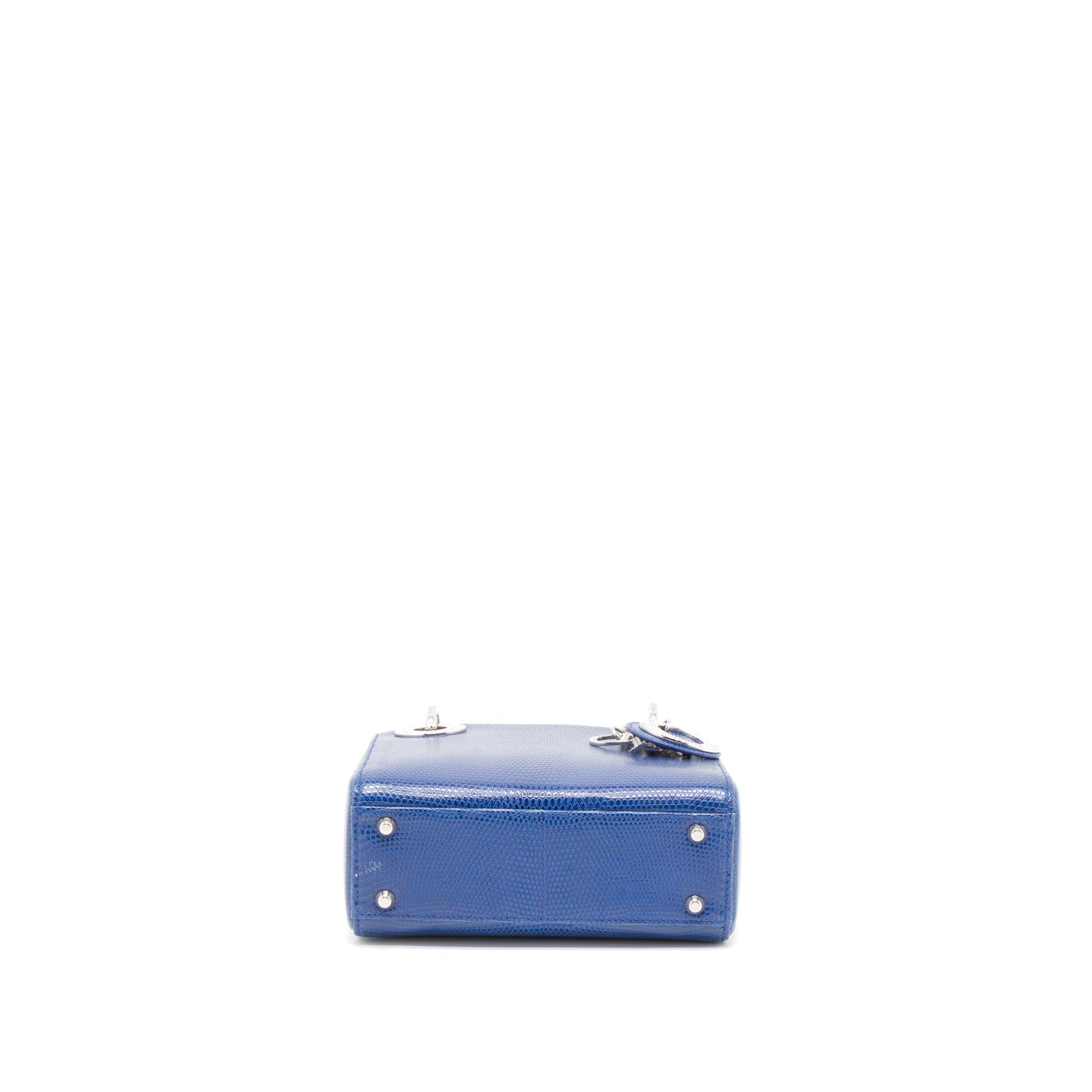 DIOR MINI LADY DIOR LIZARD BLUE CRYSTAL SHW