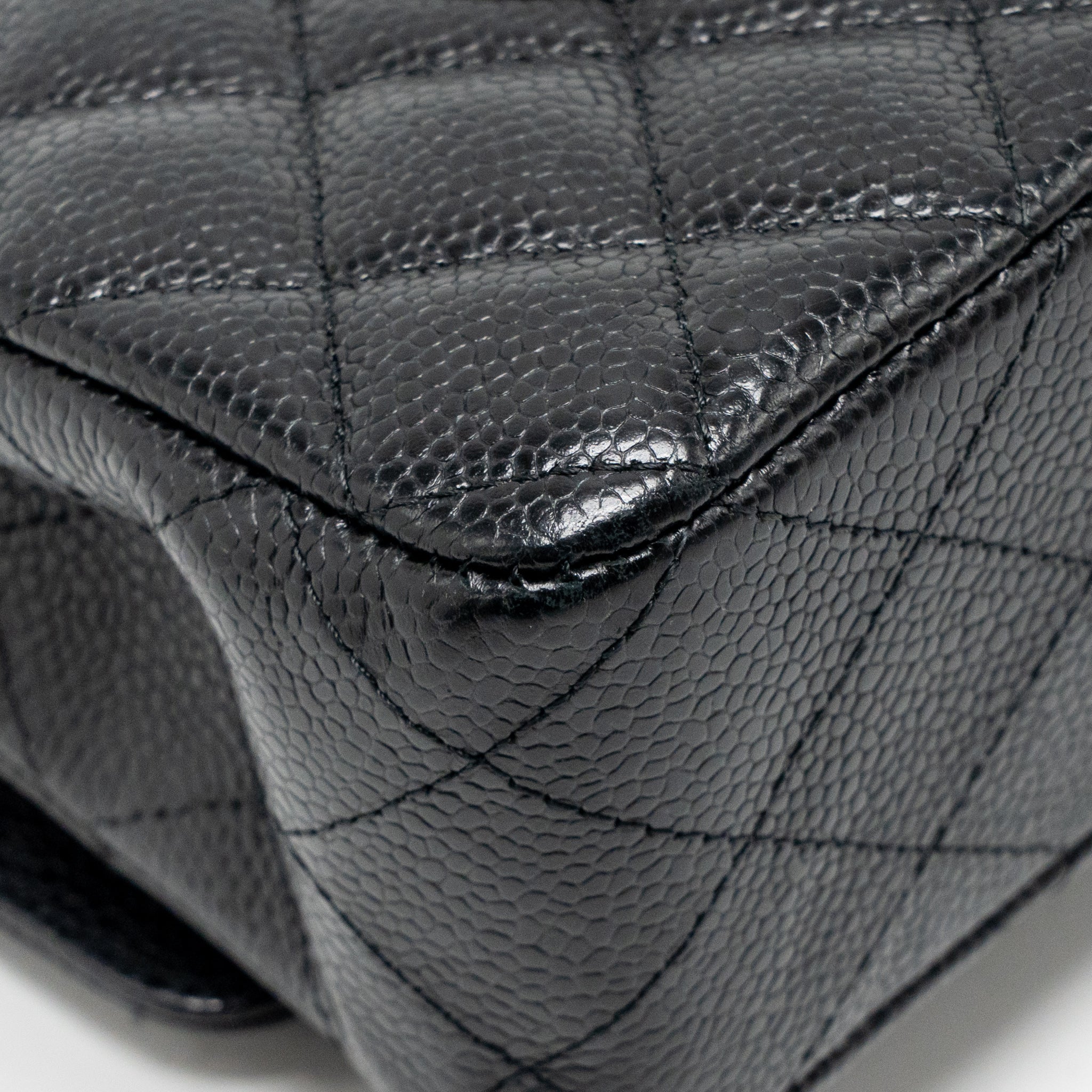 CHANEL MEDIUM CLASSIC DOUBLE FLAP BAG CAVIAR BLACK SHW