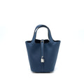 HERMES PICOTIN 18 LOCK BAG CLEMENCE 7P BLEU DE PRUSSE SHW