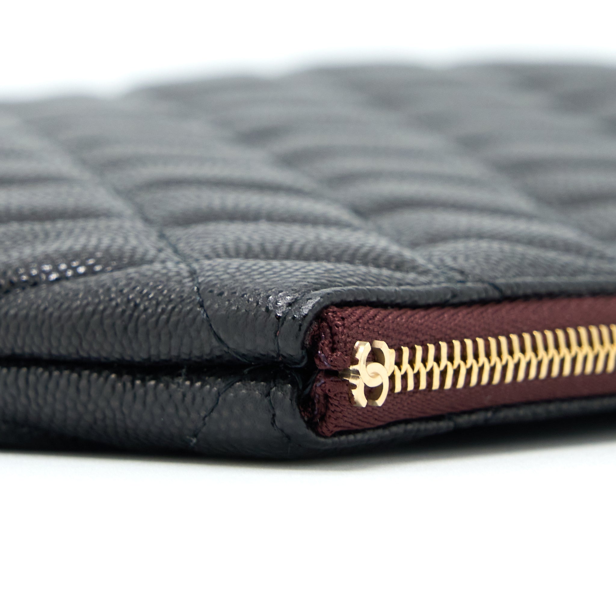 CHANEL O CASE POUCH CAVIAR BLACK LGHW