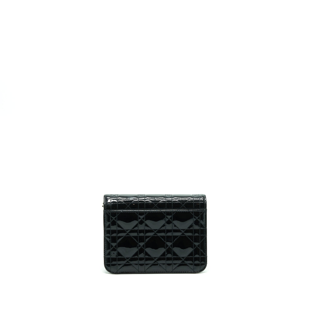 DIOR MINI MISS DIOR FLAP BAG PATENT BLACK SHW