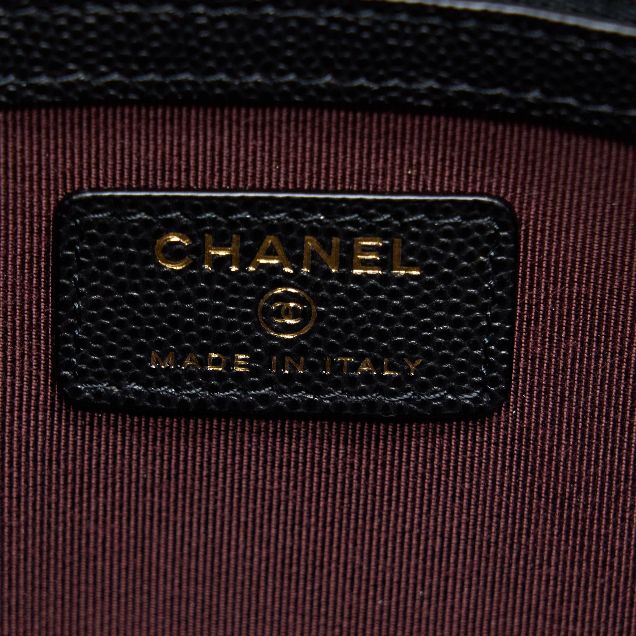 CHANEL O CASE POUCH CAVIAR BLACK LGHW