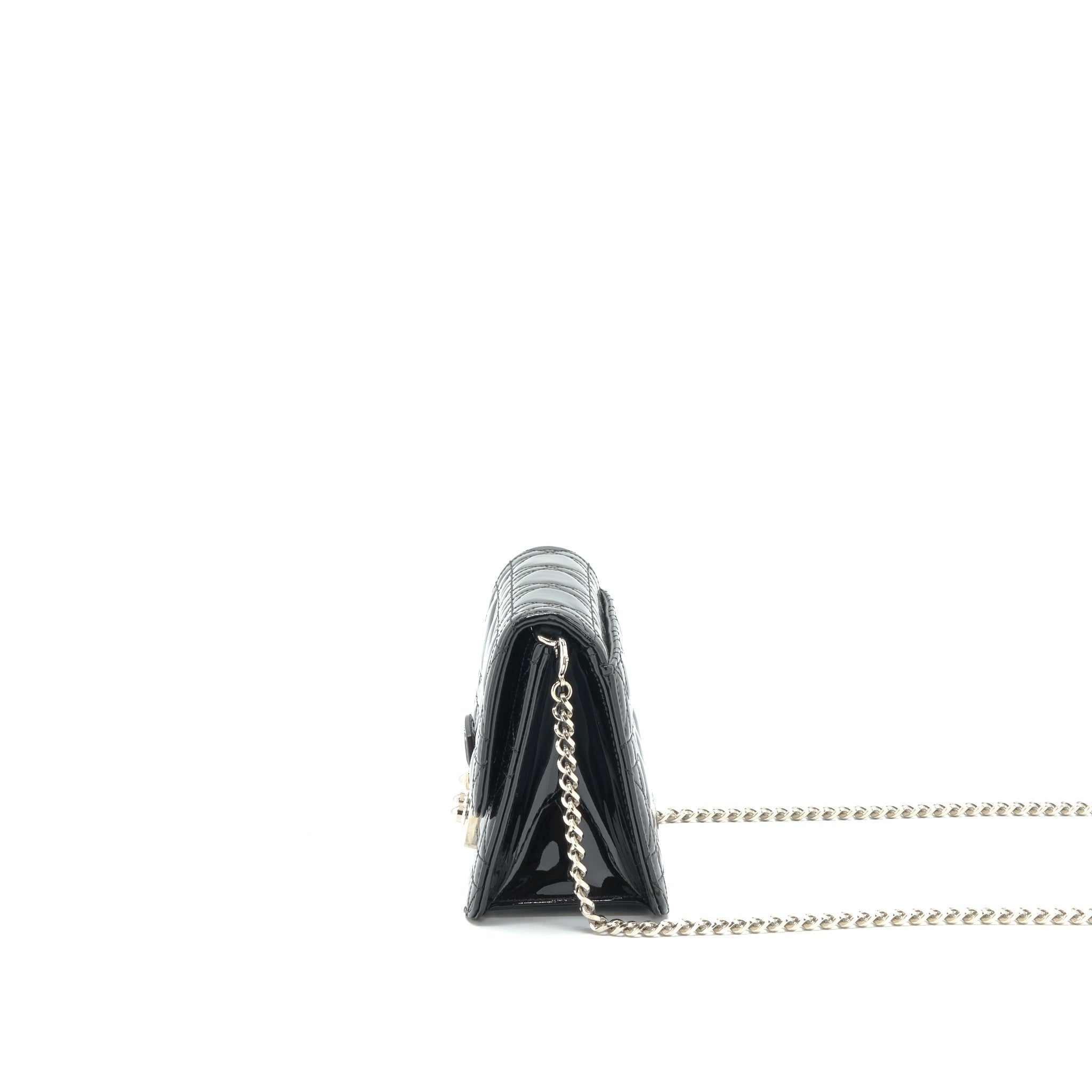 DIOR MINI MISS DIOR FLAP BAG PATENT BLACK SHW