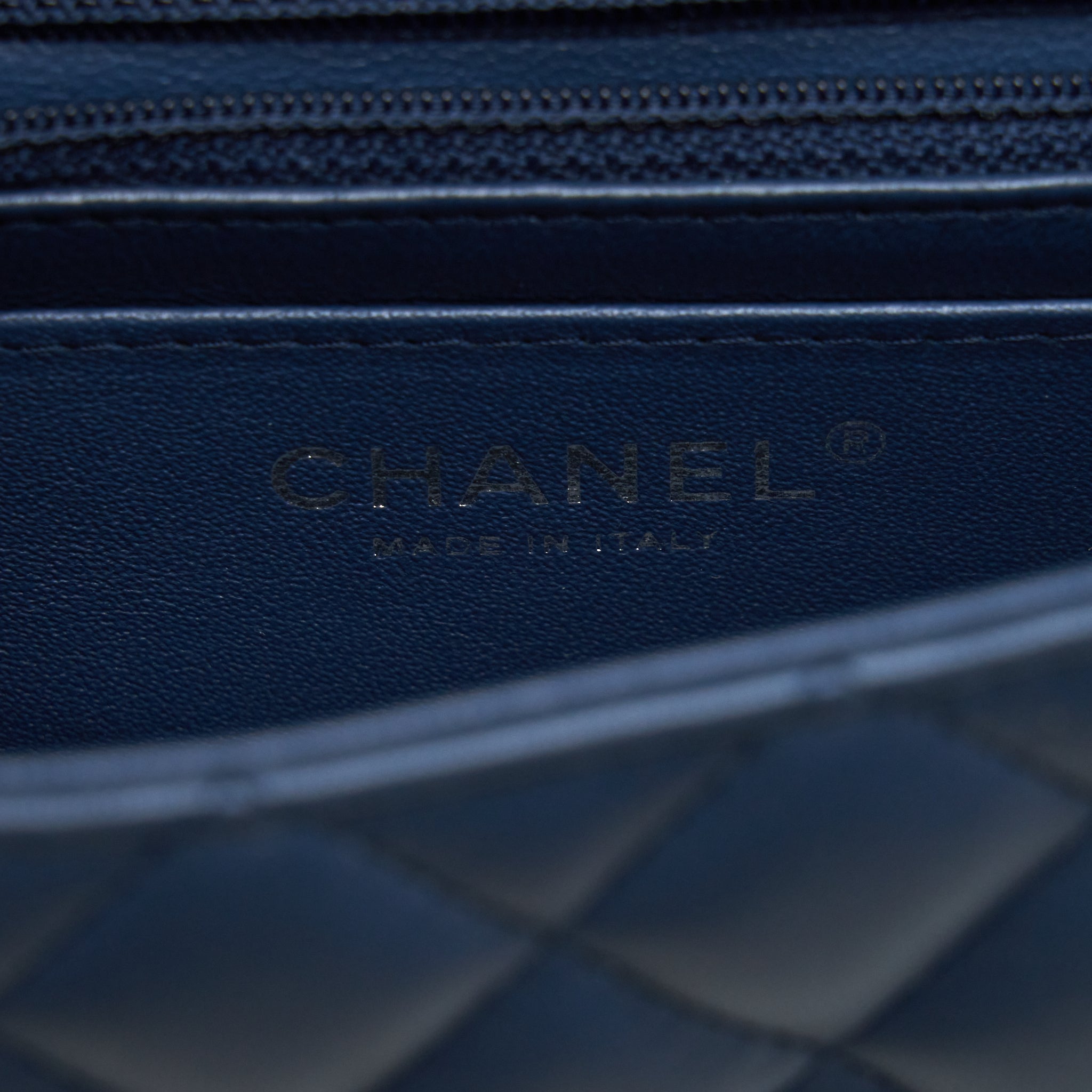 CHANEL MINI RECTANGULAR FLAP BAG LAMBSKIN BLUE SHW