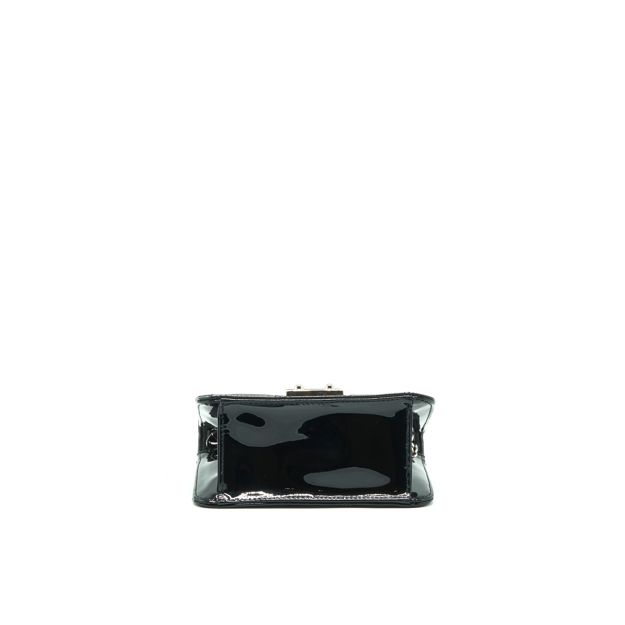 DIOR MINI MISS DIOR FLAP BAG PATENT BLACK SHW