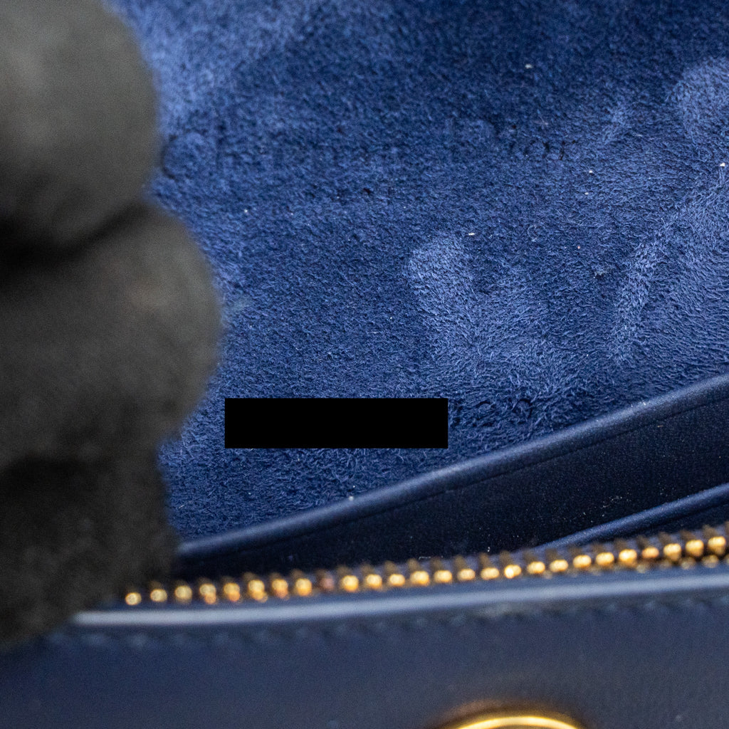 DIOR SADDLE BELT POUCH CALFSKIN BLUE WITH BLUE HARDWARE