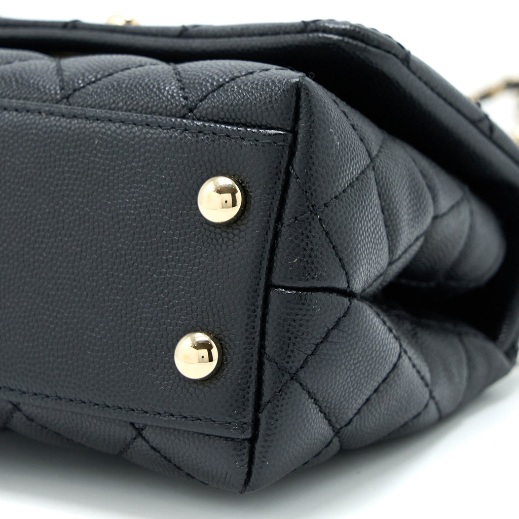 CHANEL EXTRA MINI COCO HANDLE CAVIAR BLACK LGHW