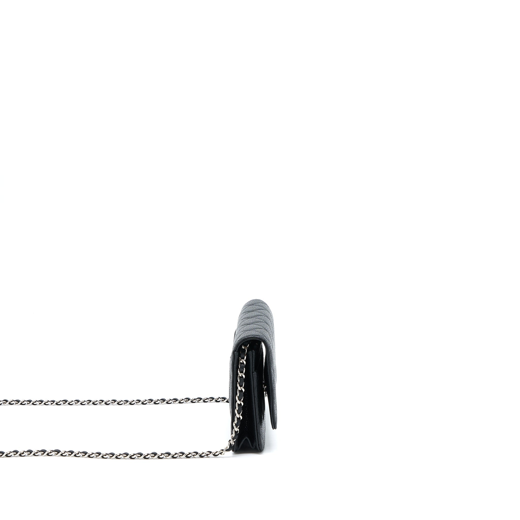 CHANEL CLASSIC WALLET ON CHAIN BLACK CAVIAR SHW