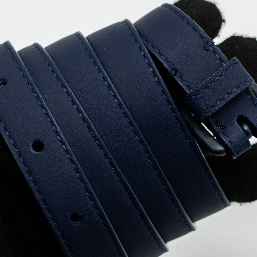 DIOR SADDLE BELT POUCH CALFSKIN BLUE WITH BLUE HARDWARE