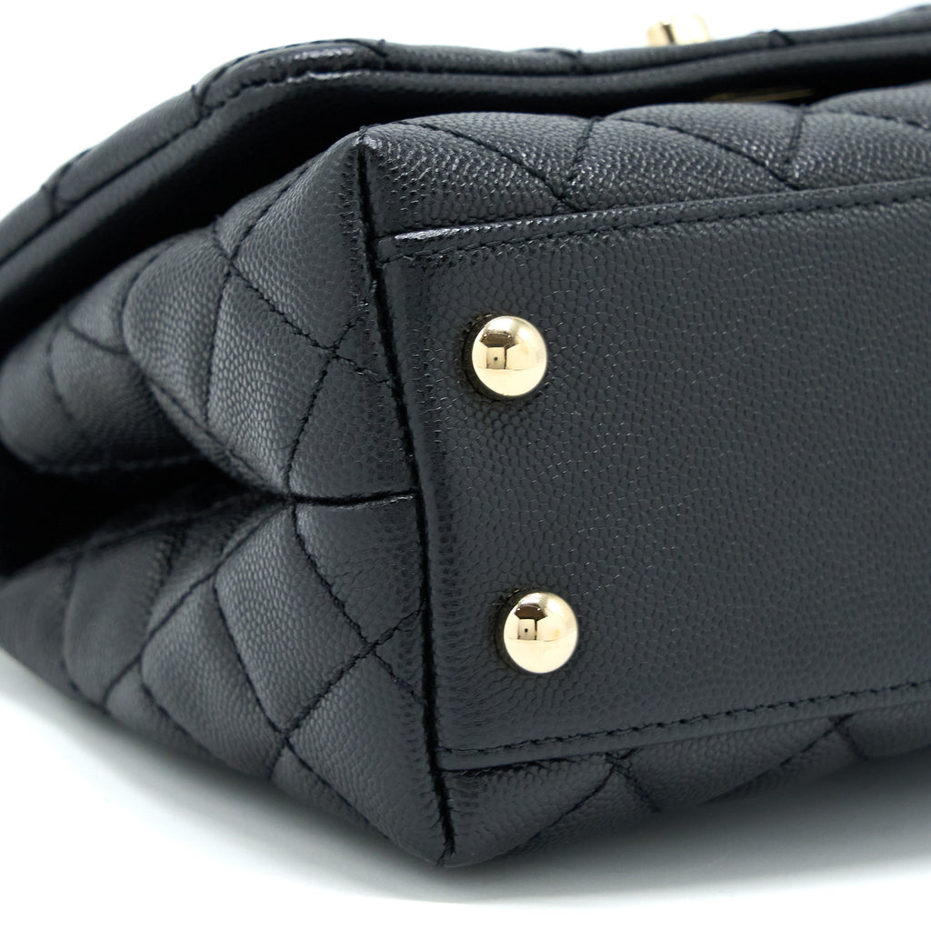 CHANEL EXTRA MINI COCO HANDLE CAVIAR BLACK LGHW