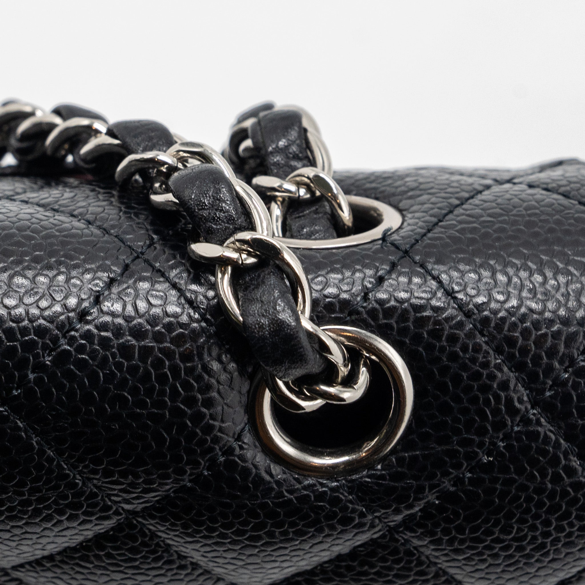 CHANEL MEDIUM CLASSIC FLAP BAG CAVIAR BLACK WITH SHW