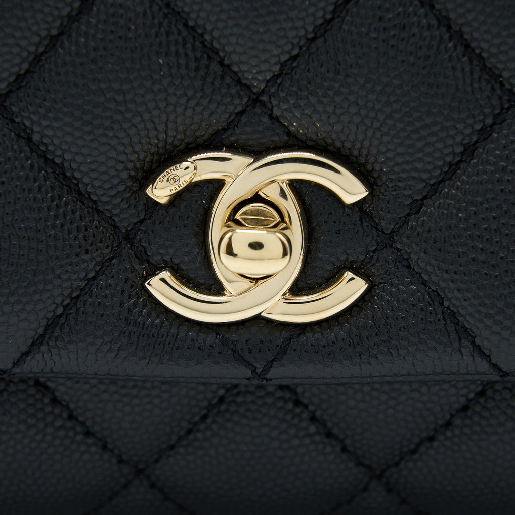 CHANEL EXTRA MINI COCO HANDLE CAVIAR BLACK LGHW