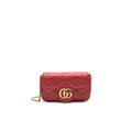 GUCCI GG MARMONT SUPER MINI LEATHER BAG RED