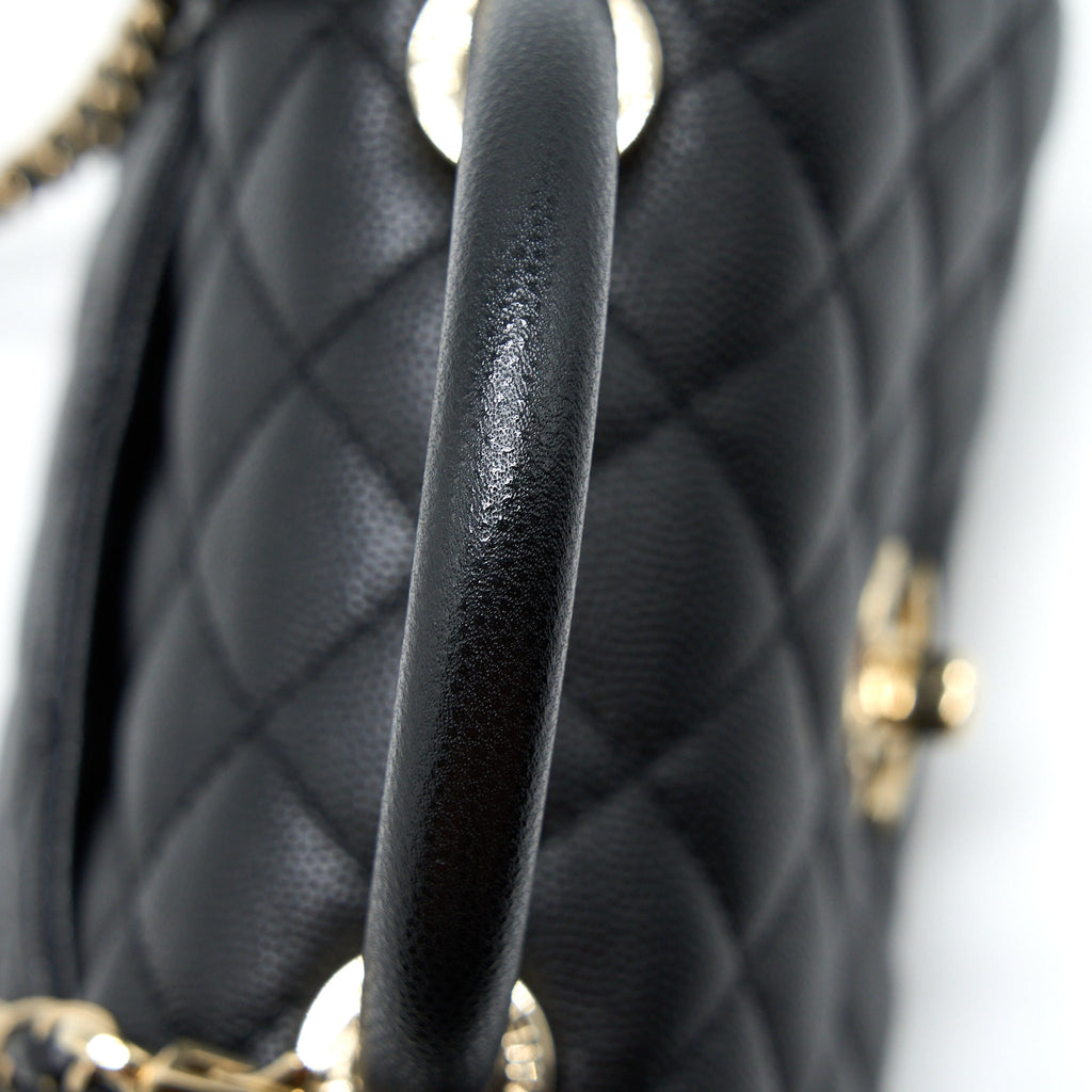 CHANEL EXTRA MINI COCO HANDLE CAVIAR BLACK LGHW