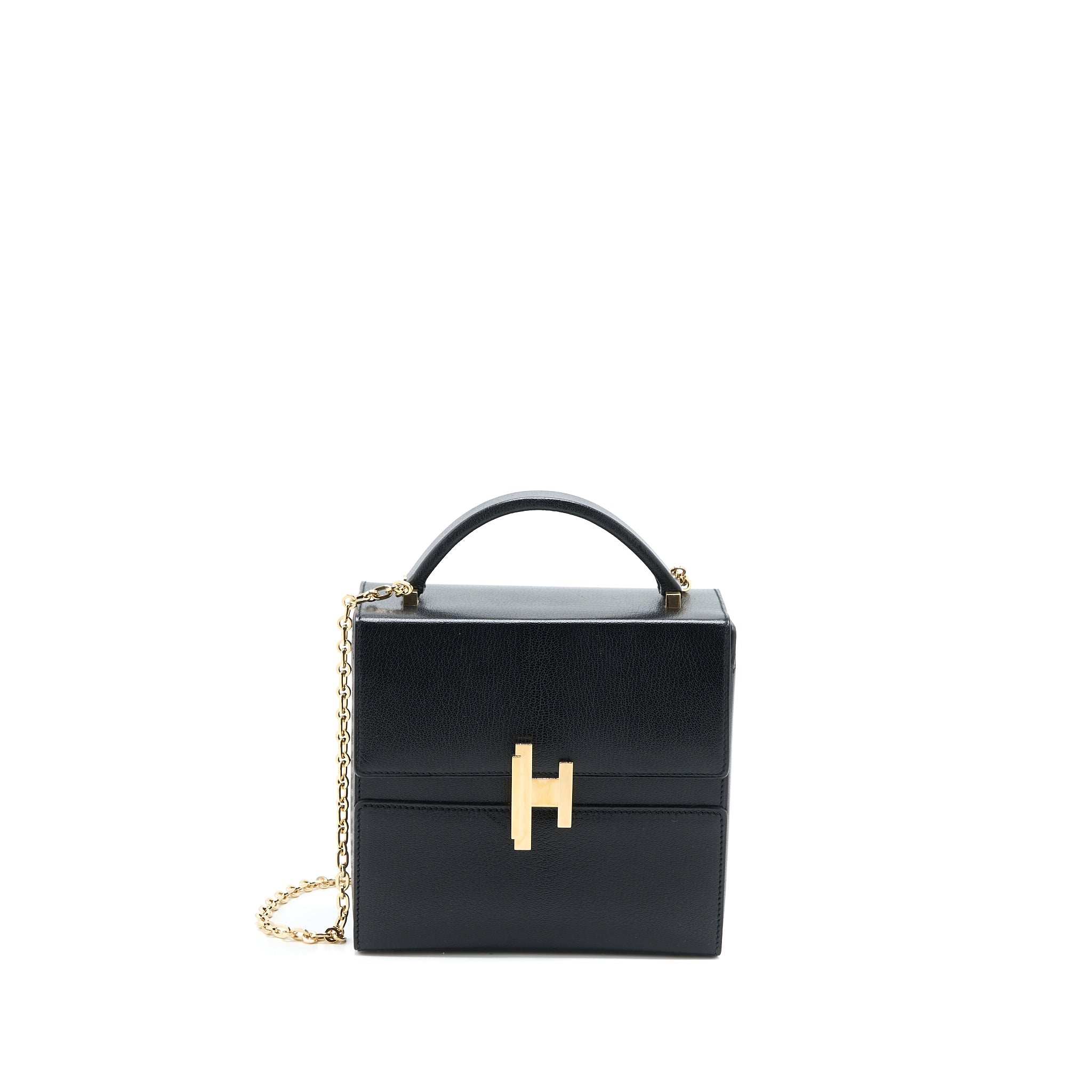 HERMES CINHETIC BAG CHEVRE CHAMKILA BLACK GHW