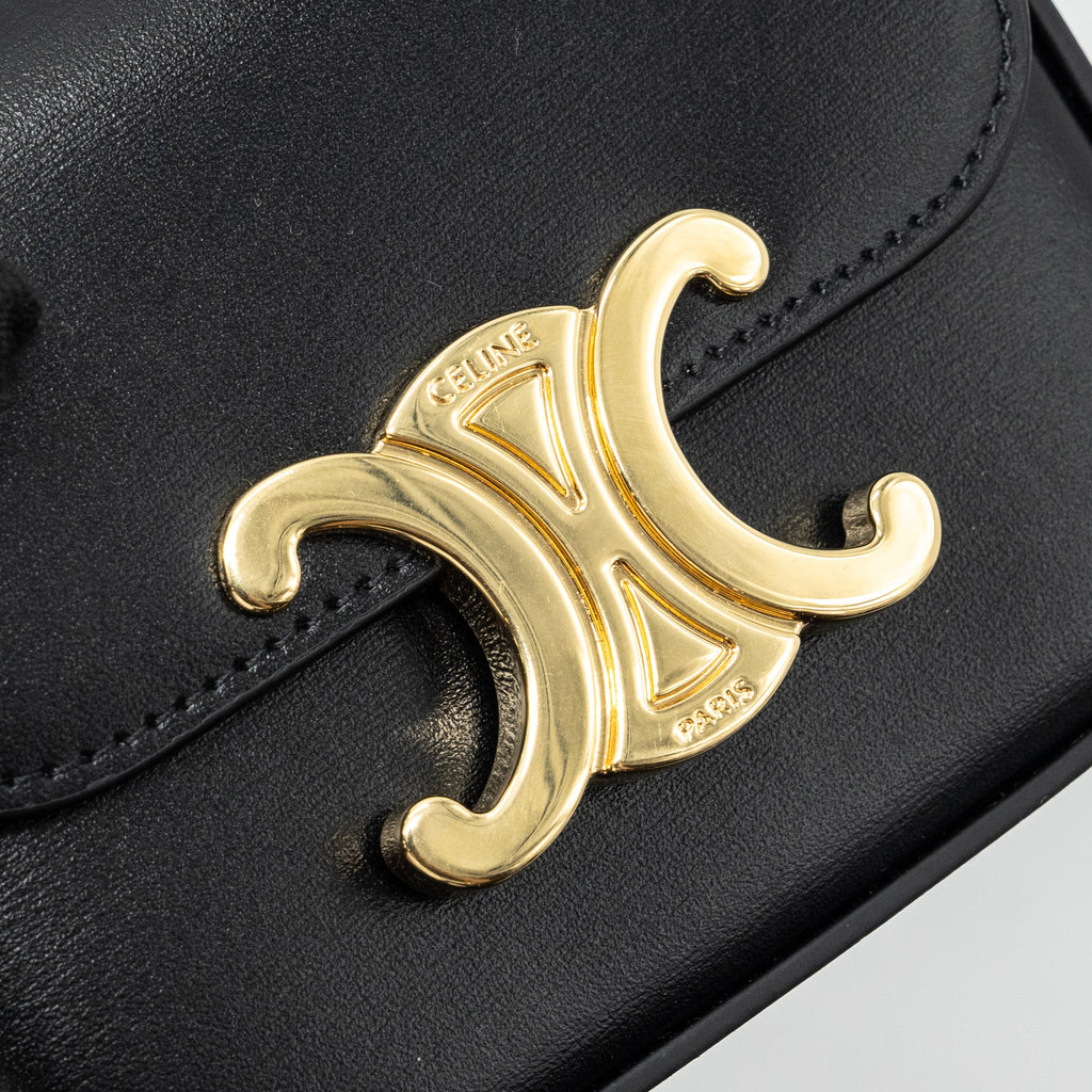 CELINE MINI CLAUDE SHINY CALFSKIN BLACK GHW