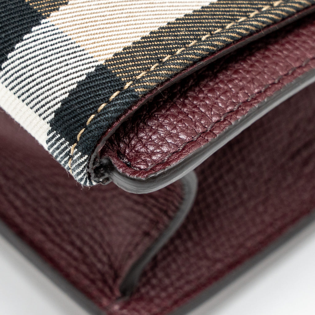BURBERRY HOUSE CHECK CROSSBODY BAG CANVAS/ CALFSKIN LEATHER MULTICOLOUR BROWN GHW